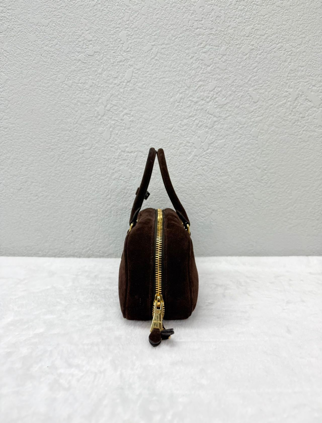 Miu Miu - Bowling bag - Suede leather - Brown - (Small)