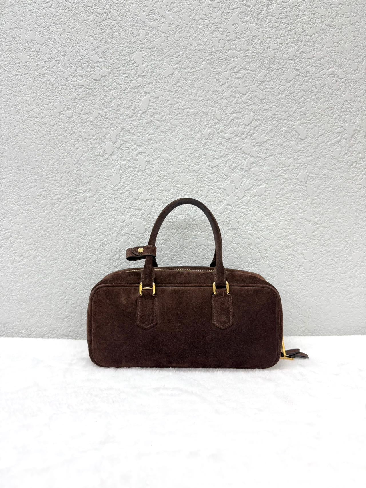 Miu Miu - Bowling bag - Suede leather - Brown - (Small)