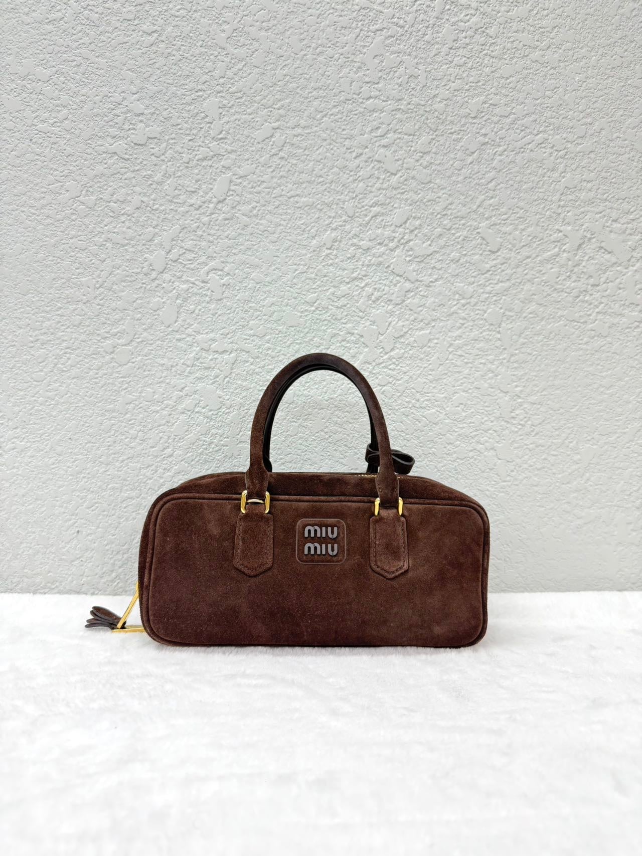 Miu Miu - Bowling bag - Suede leather - Brown - (Small)