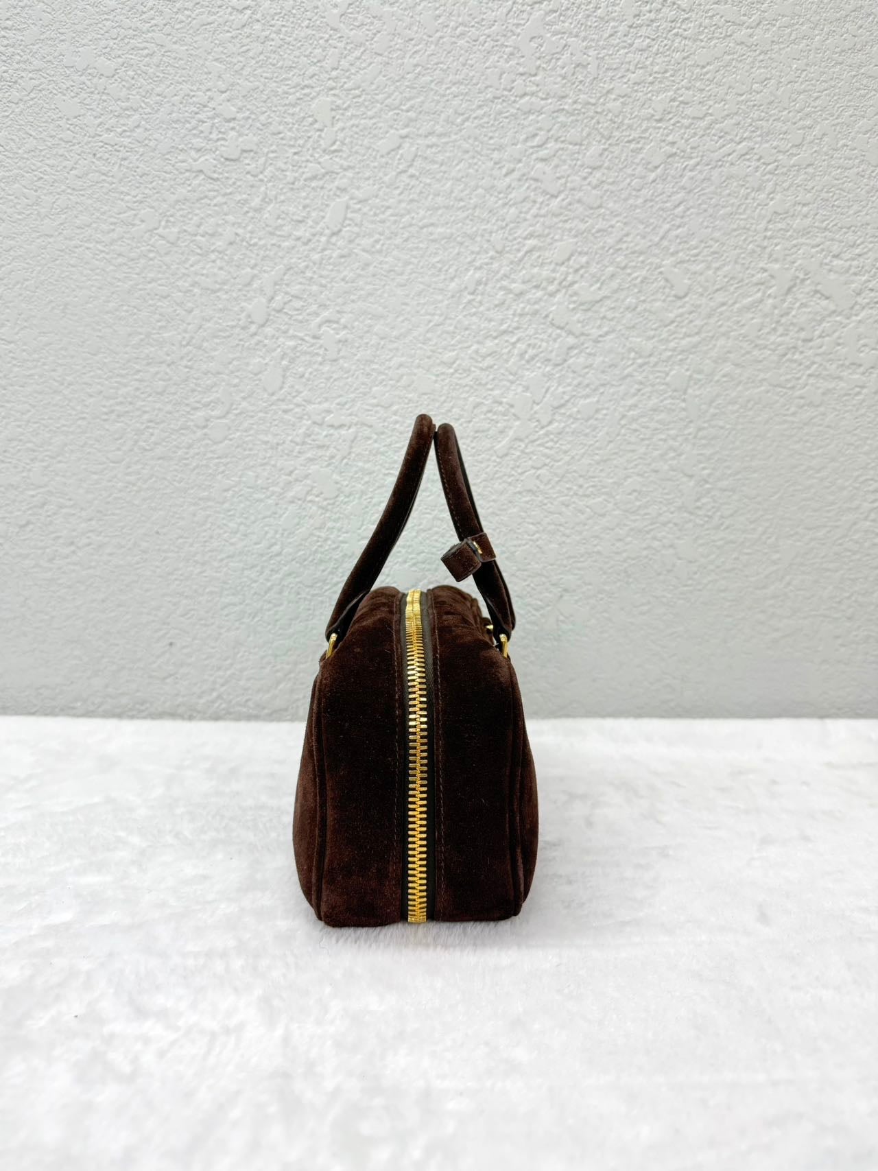 Miu Miu - Bowling bag - Suede leather - Brown - (Small)