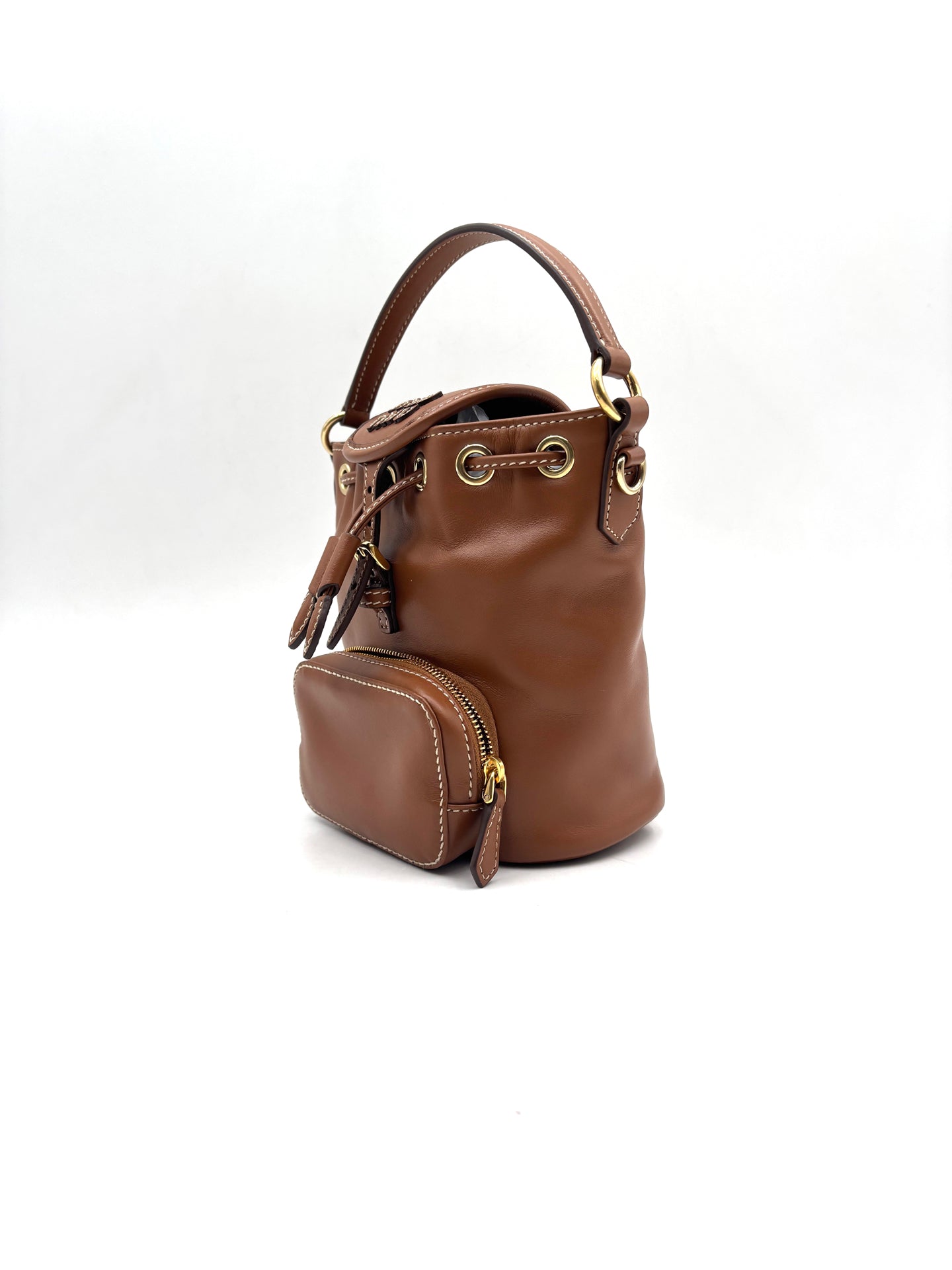 Miu Miu - Drawstring Mini Backpack - Cow leather - Cognac - (mini)