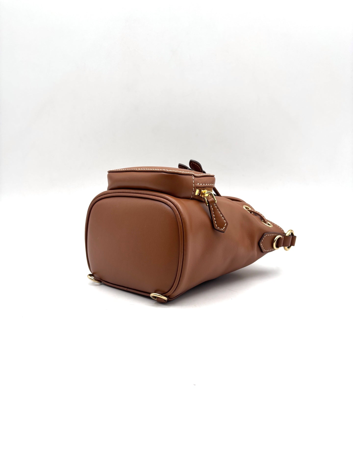 MIU MIU - Drawstring Mini Backpack - Leather - Brown - (Mini)