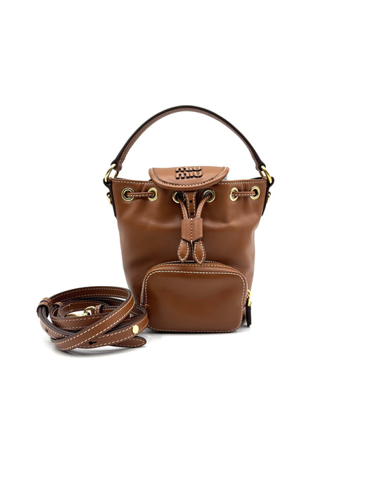 MIU MIU - Drawstring Mini Backpack - Leather - Brown - (Mini)