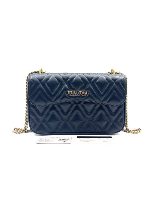 Miu Miu - Flap Chain Bag - Leather - Black - (medium)