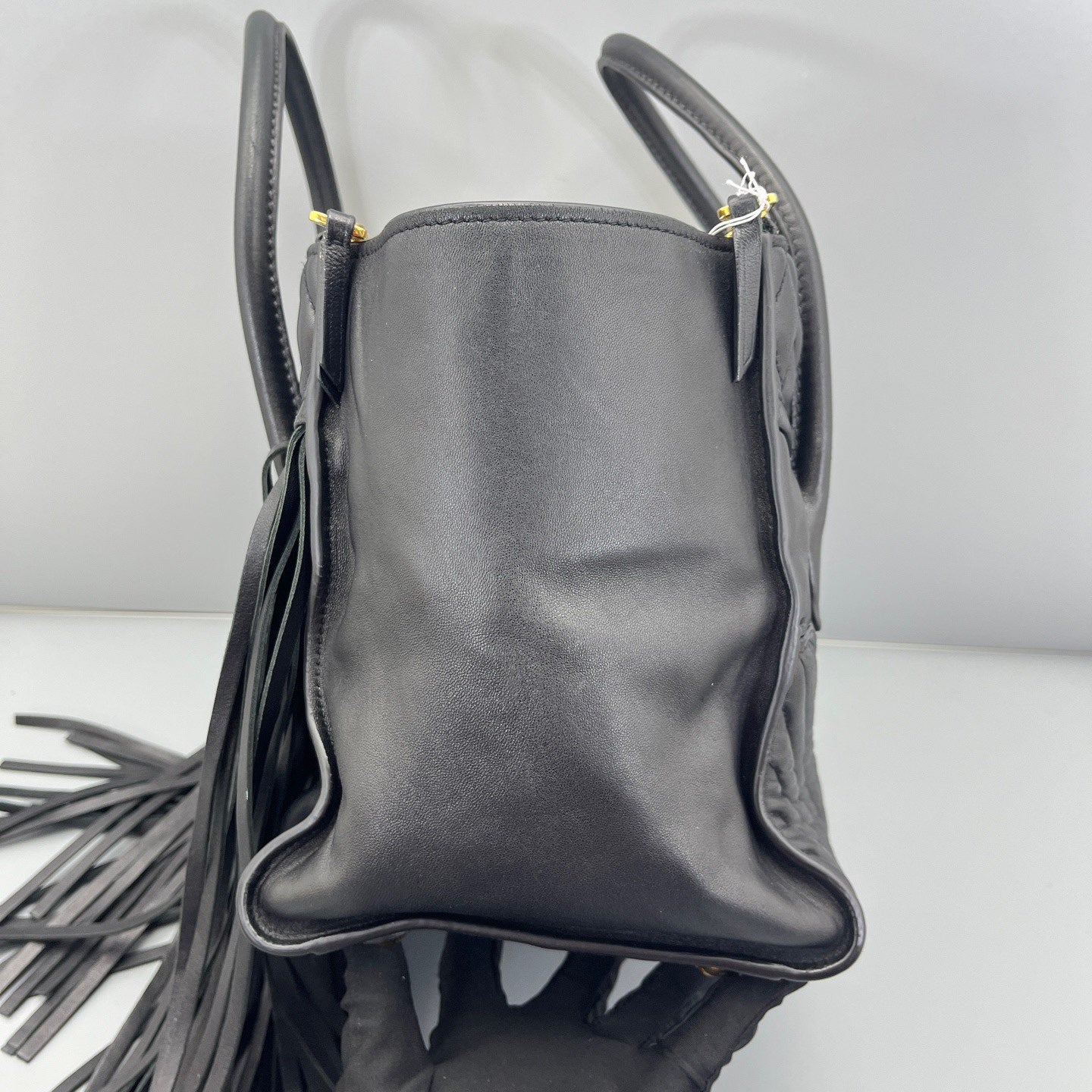 Miu Miu - Fringe Tote Bag - Leather - Black - (Medium)