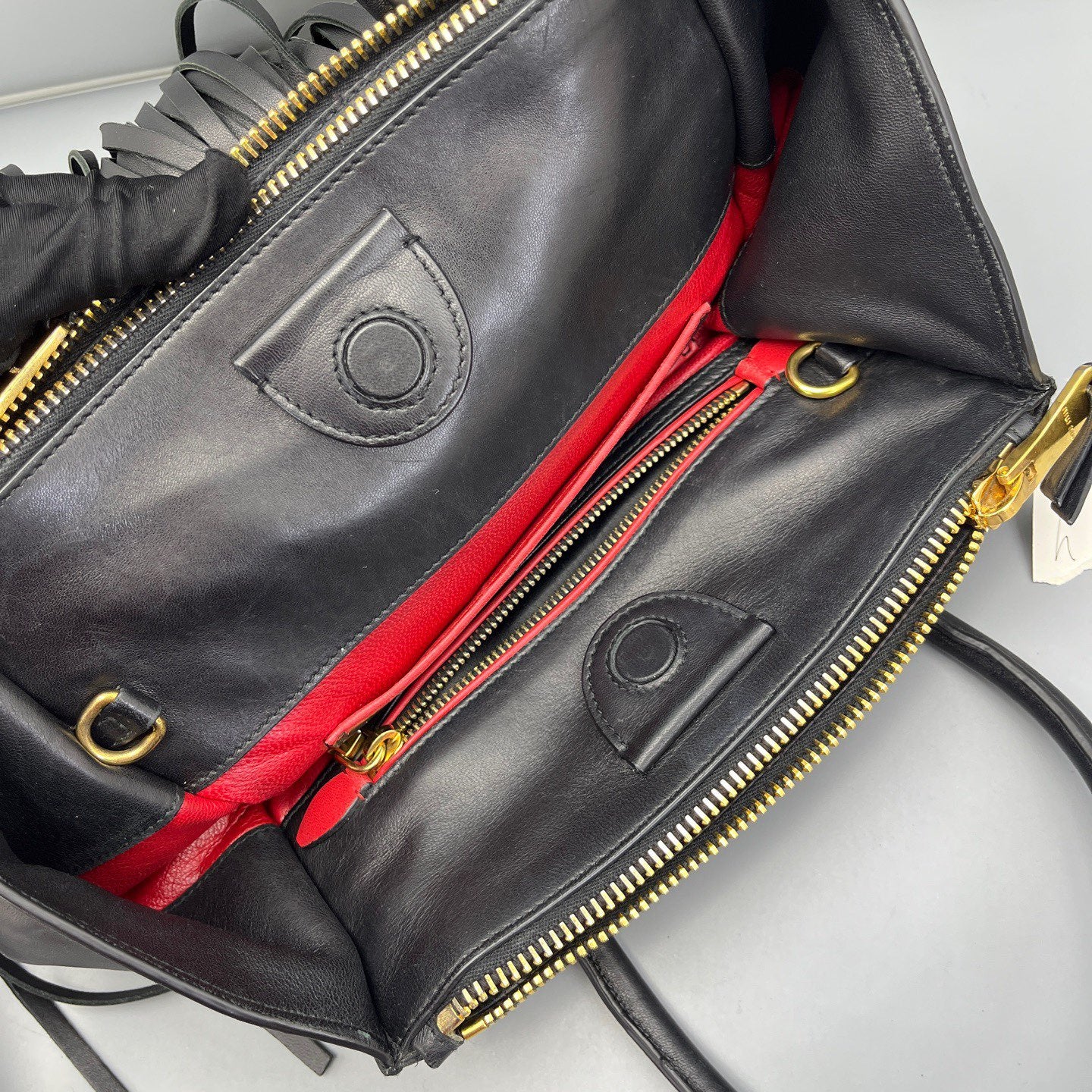 Miu Miu - Fringe Tote Bag - Leather - Black - (Medium)