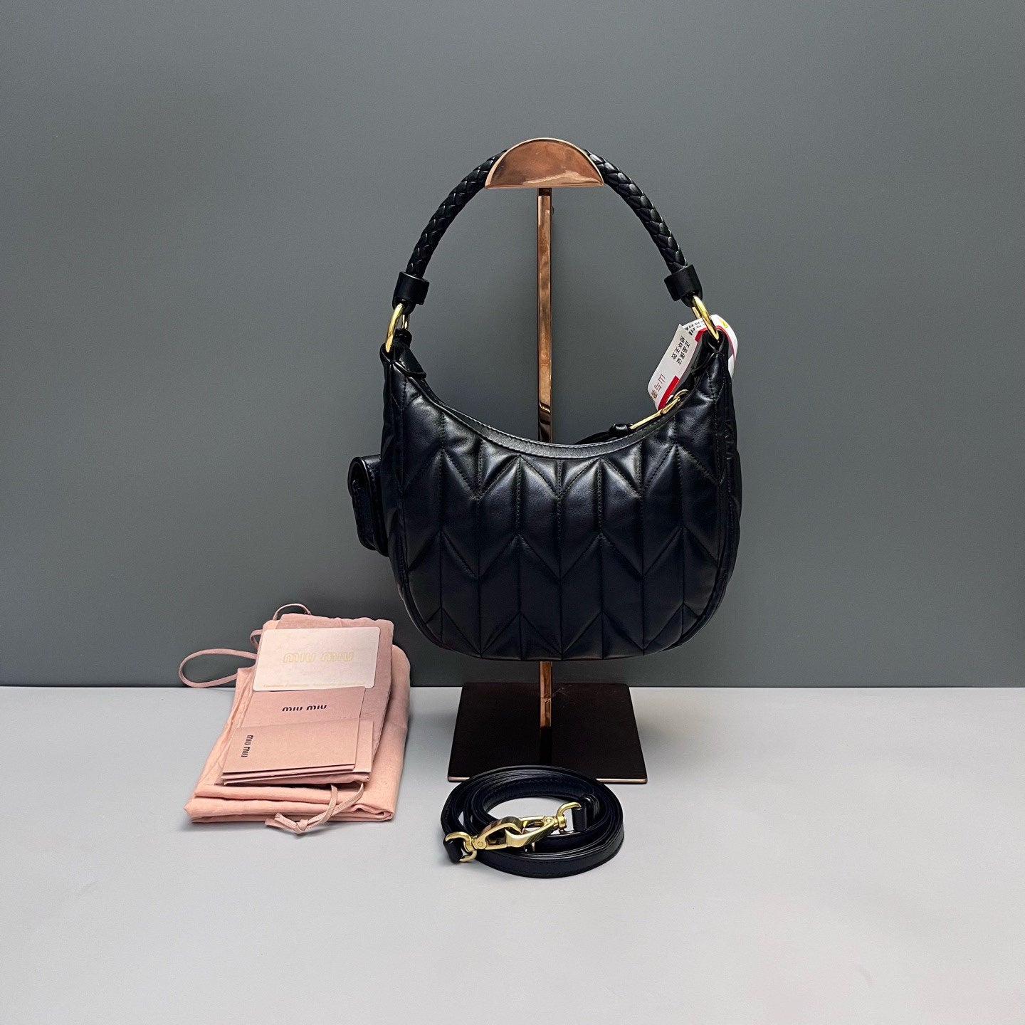 Miu Miu - Hobo - Lambskin leather - Black - (mini)