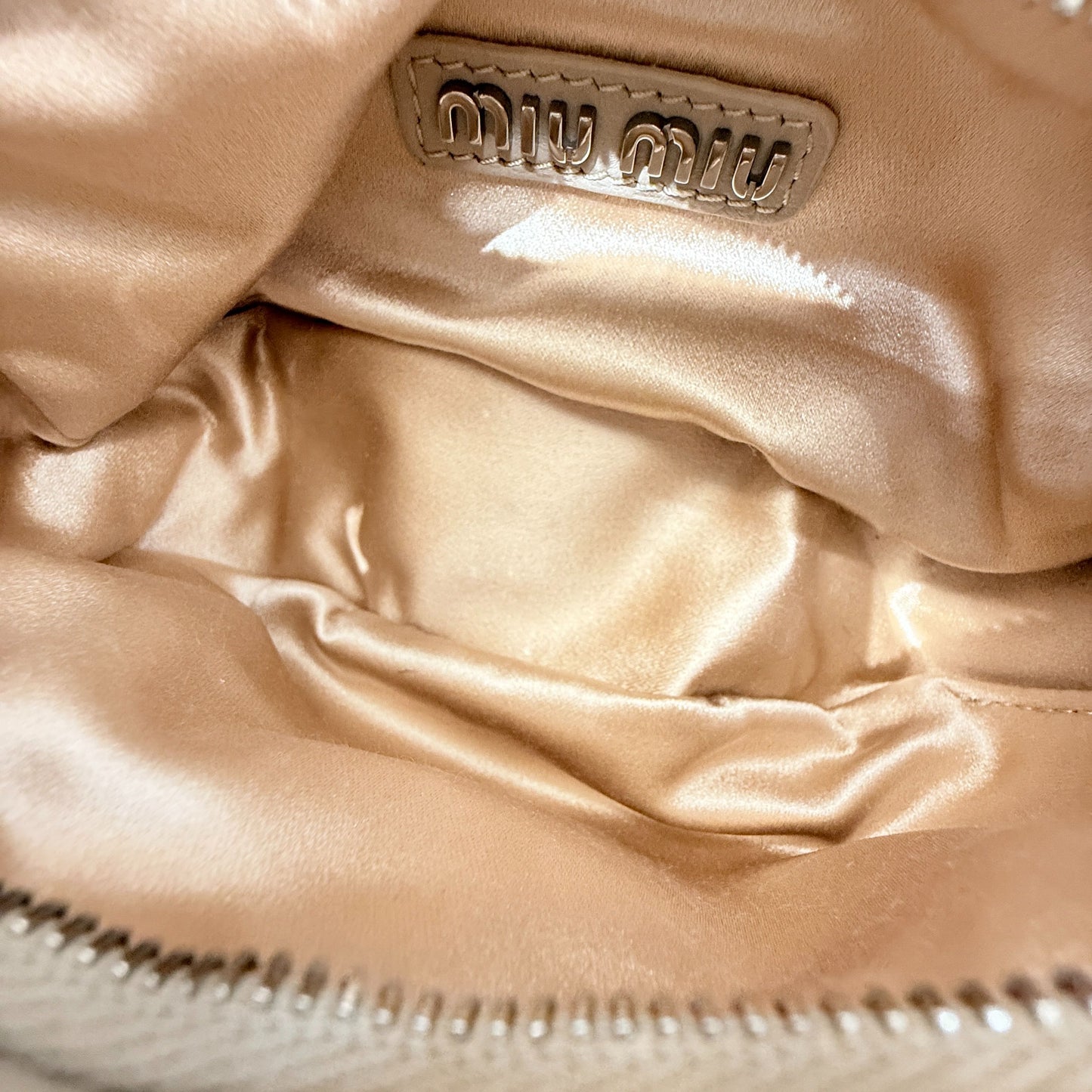 Miu Miu - Hobo - Leather with crystal embellishment - Champagne Gold - (mini)