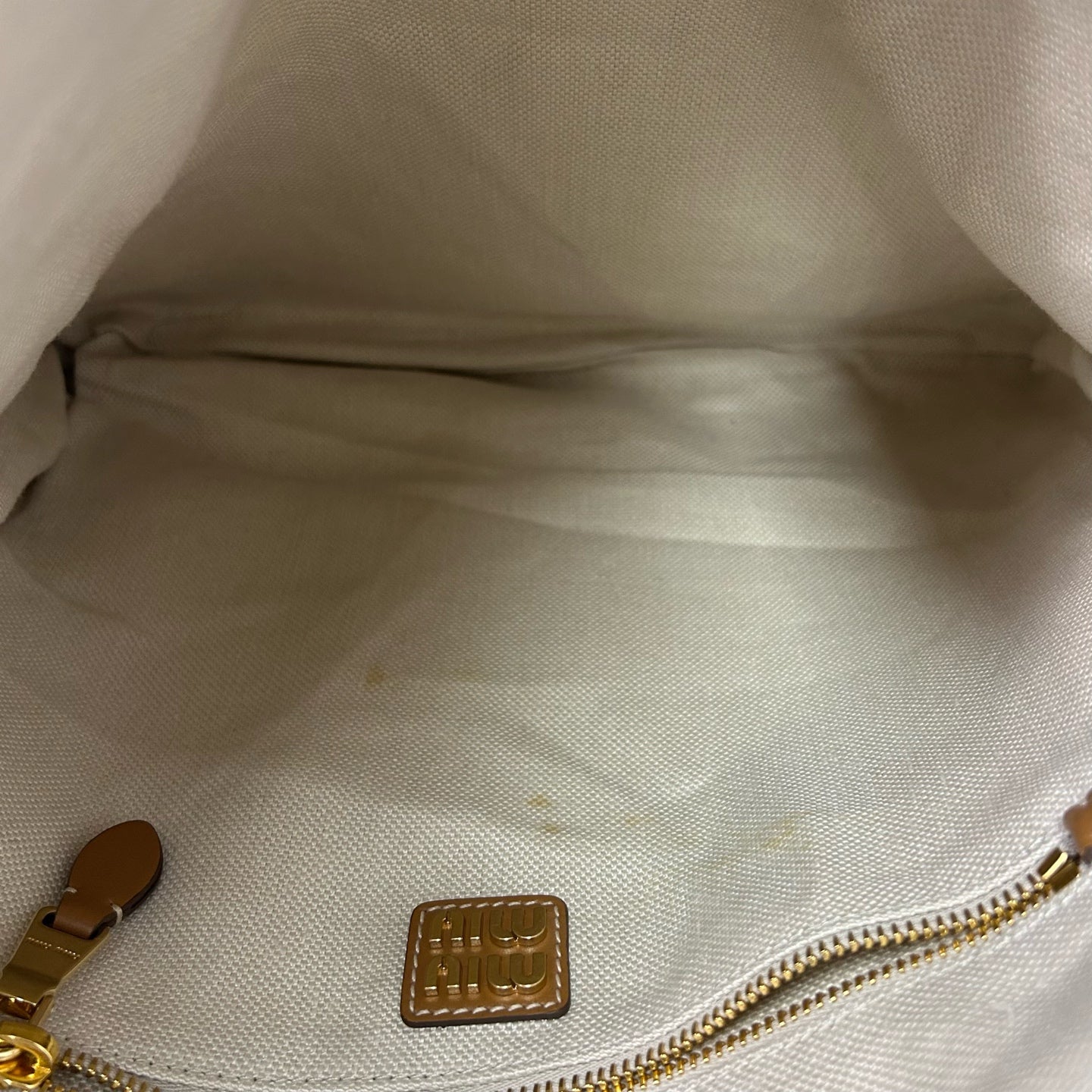 Miu Miu - Ivy Corduroy Tote Bag - Corduroy with leather trim - Camel - (large)