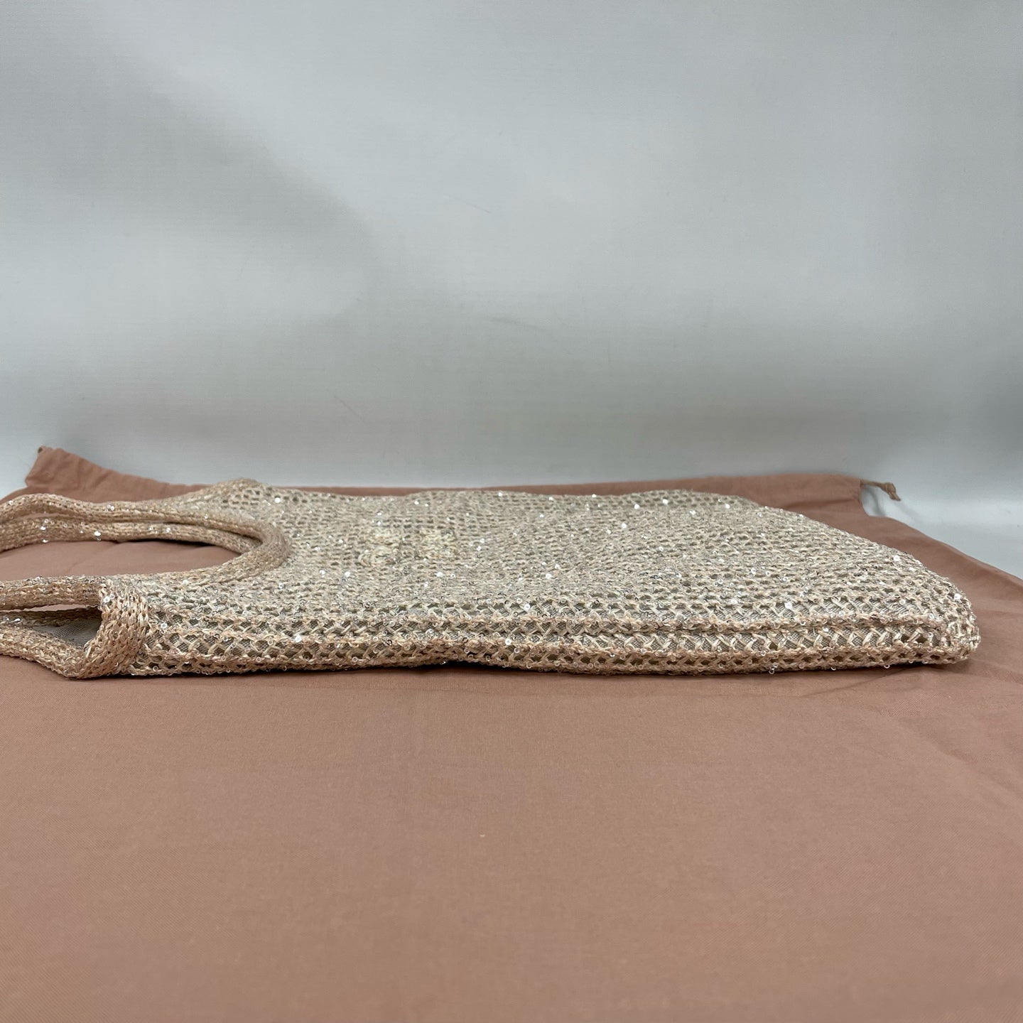 Miu Miu - Ivy - Woven fabric with sequins - Beige with Silver Sequins - (large)