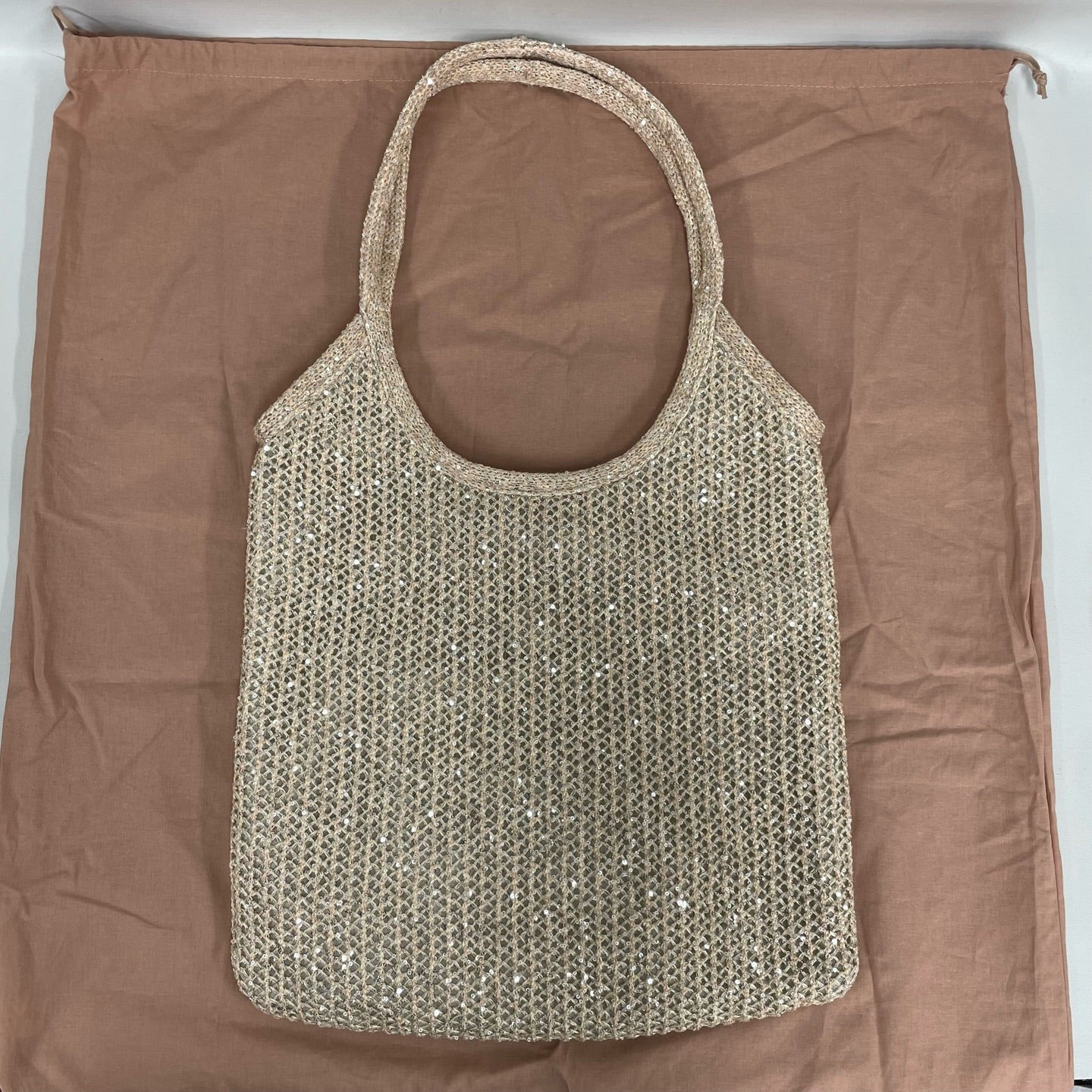 Miu Miu - Ivy - Woven fabric with sequins - Beige with Silver Sequins - (large)