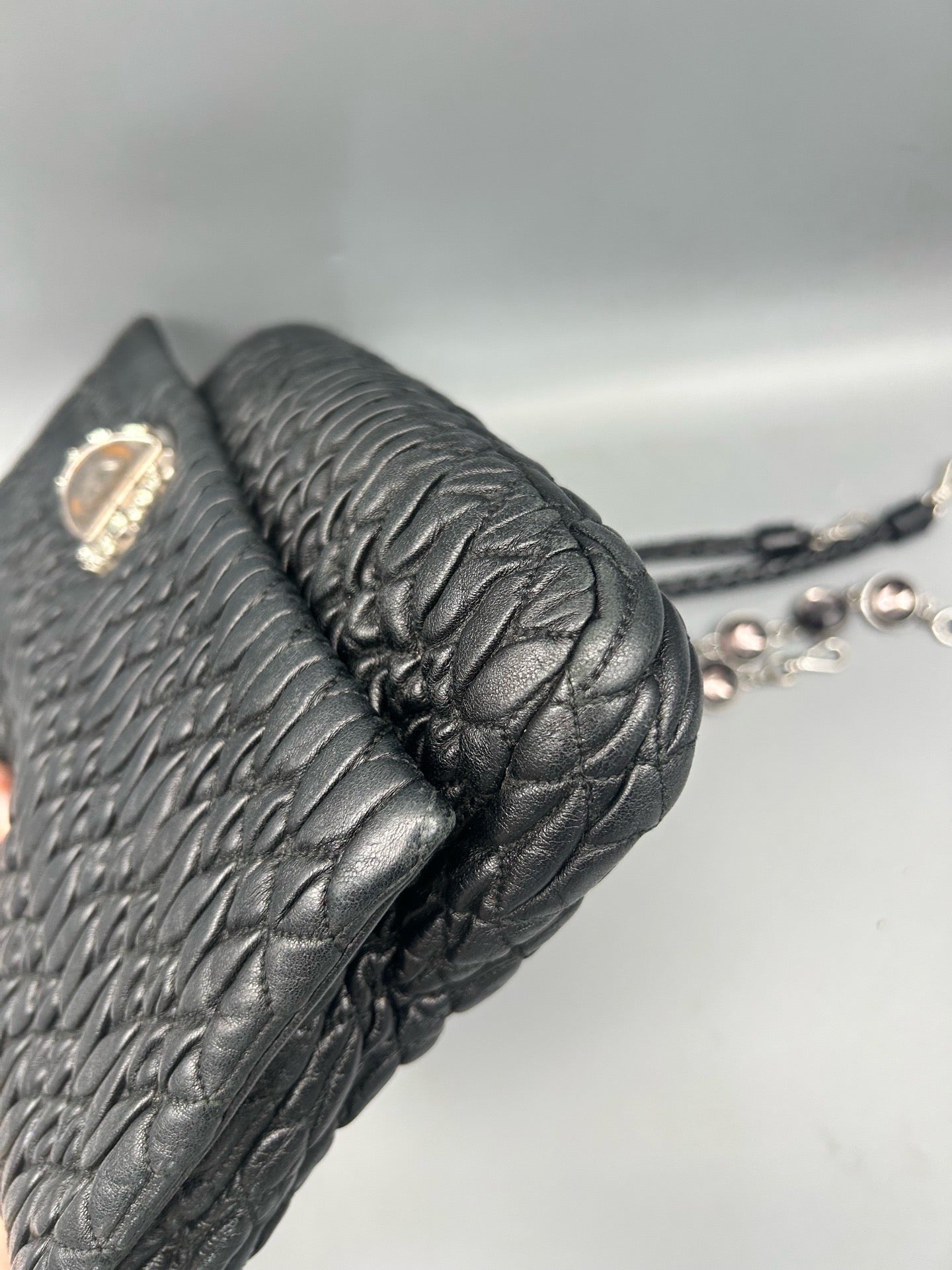 Miu Miu - Jeweled Chain Bag - Leather - Black - (medium)