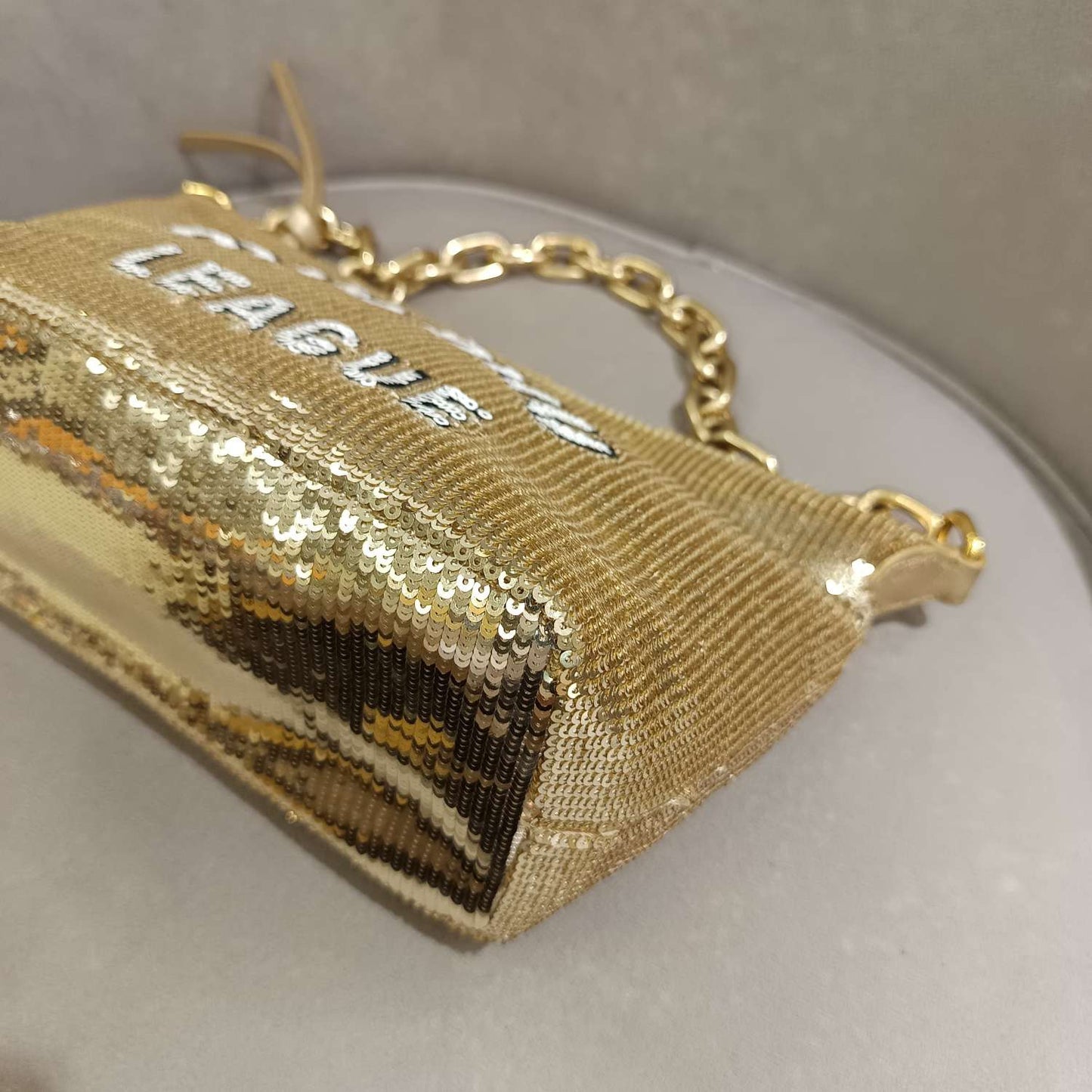 Miu Miu - Limited Edition Sequin Shoulder Bag - Sequin-embellished fabric - Gold - (mini)