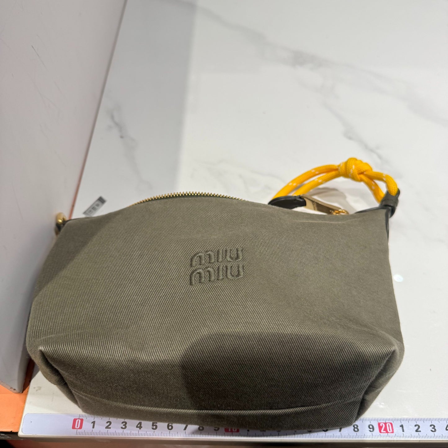 Miu Miu - Lunchbox Bag - Regenerated nylon - Moss Green with Yellow and Gold-Tone Hardware - (mini)