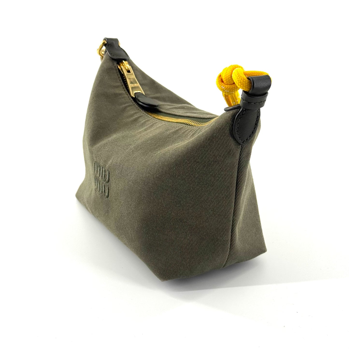 Miu Miu - Lunchbox Bag - Regenerated nylon - Moss Green with Yellow and Gold-Tone Hardware - (mini)