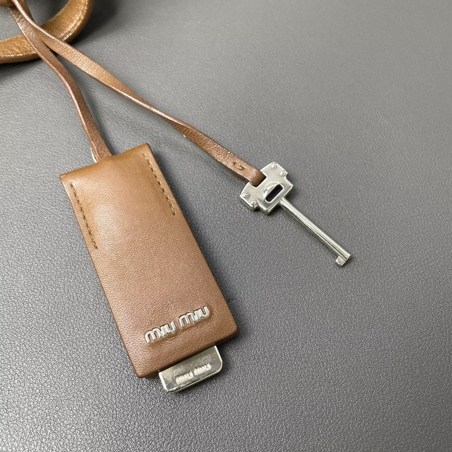 Miu Miu - Matelassé Camera Shoulder Bag - Leather - Brown - (Small)