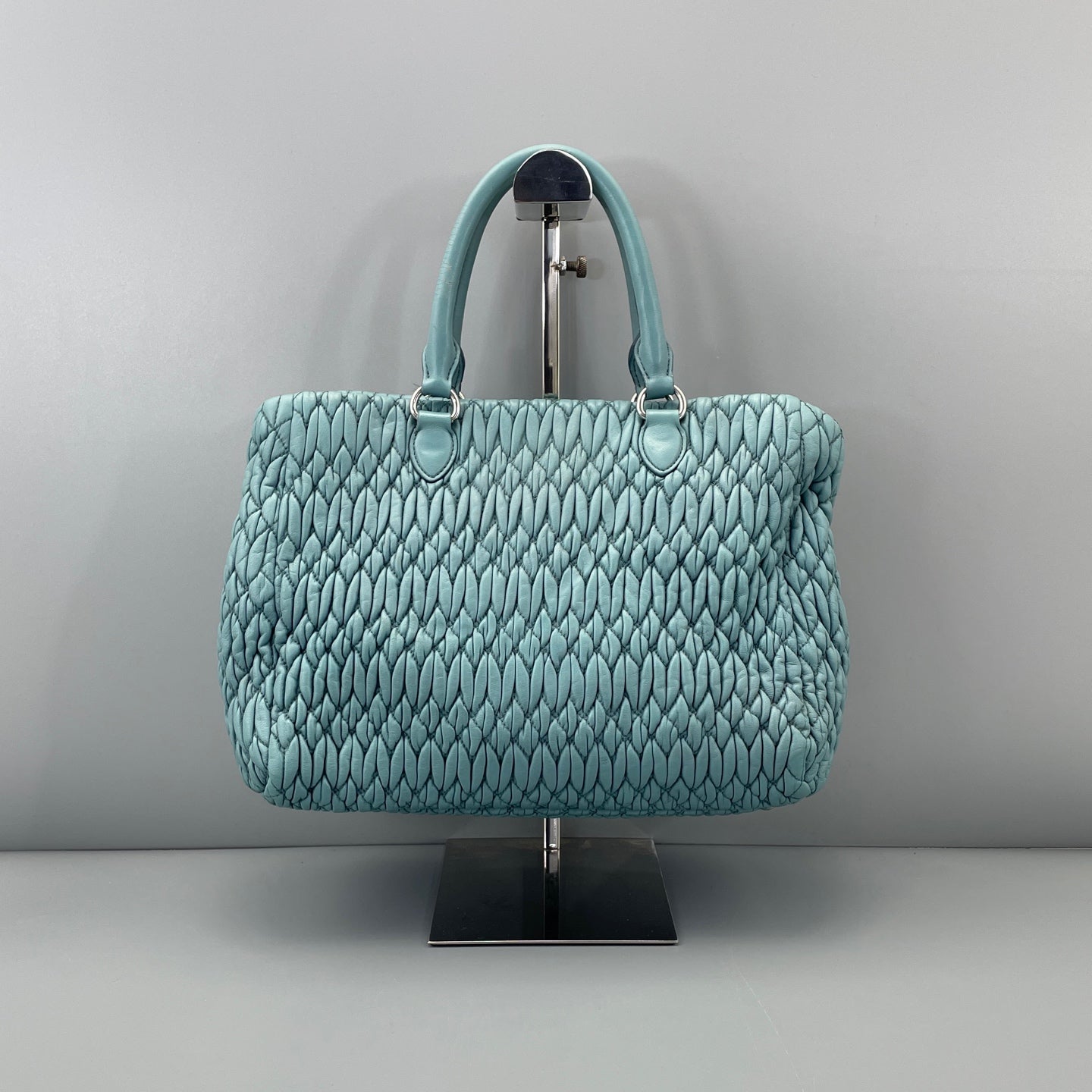 Miu Miu - Matelassé Handbag - Lambskin leather - Blue - (medium)