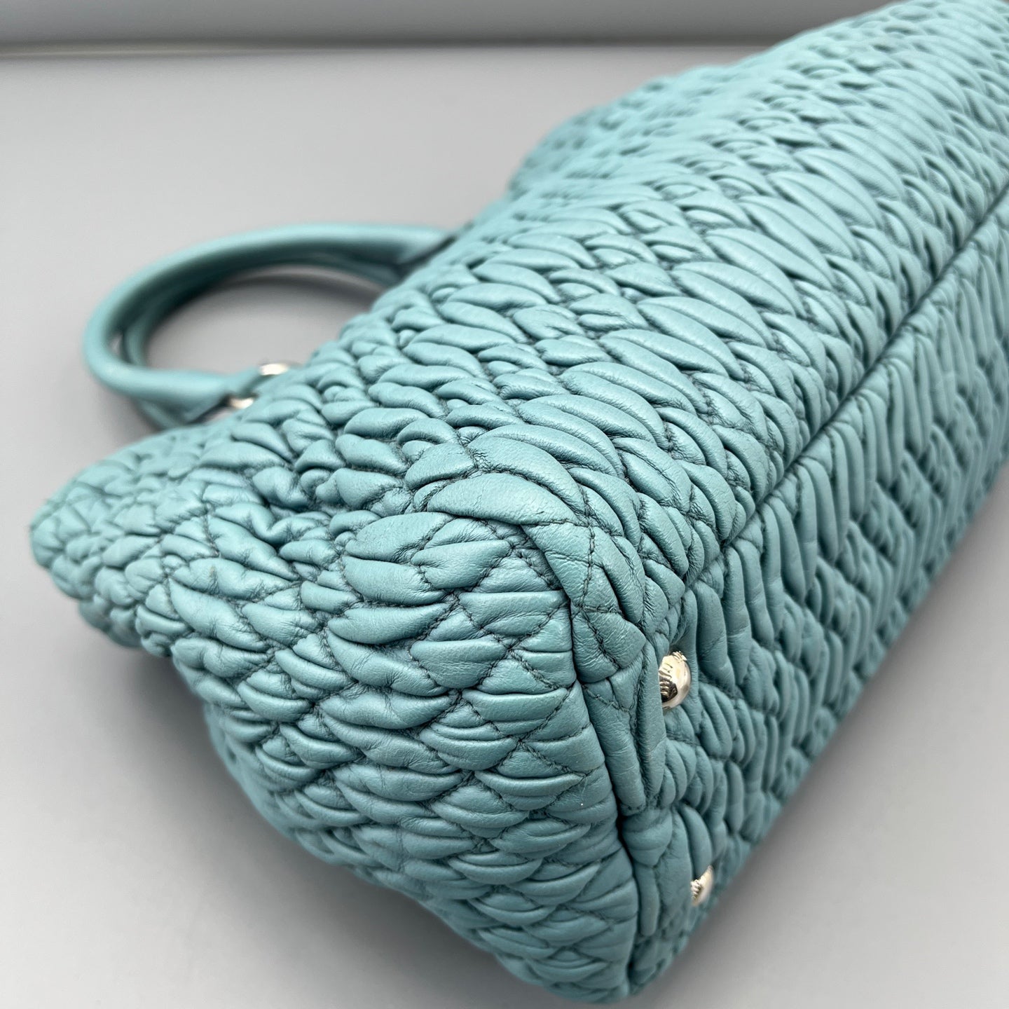 Miu Miu - Matelassé Handbag - Lambskin leather - Blue - (medium)