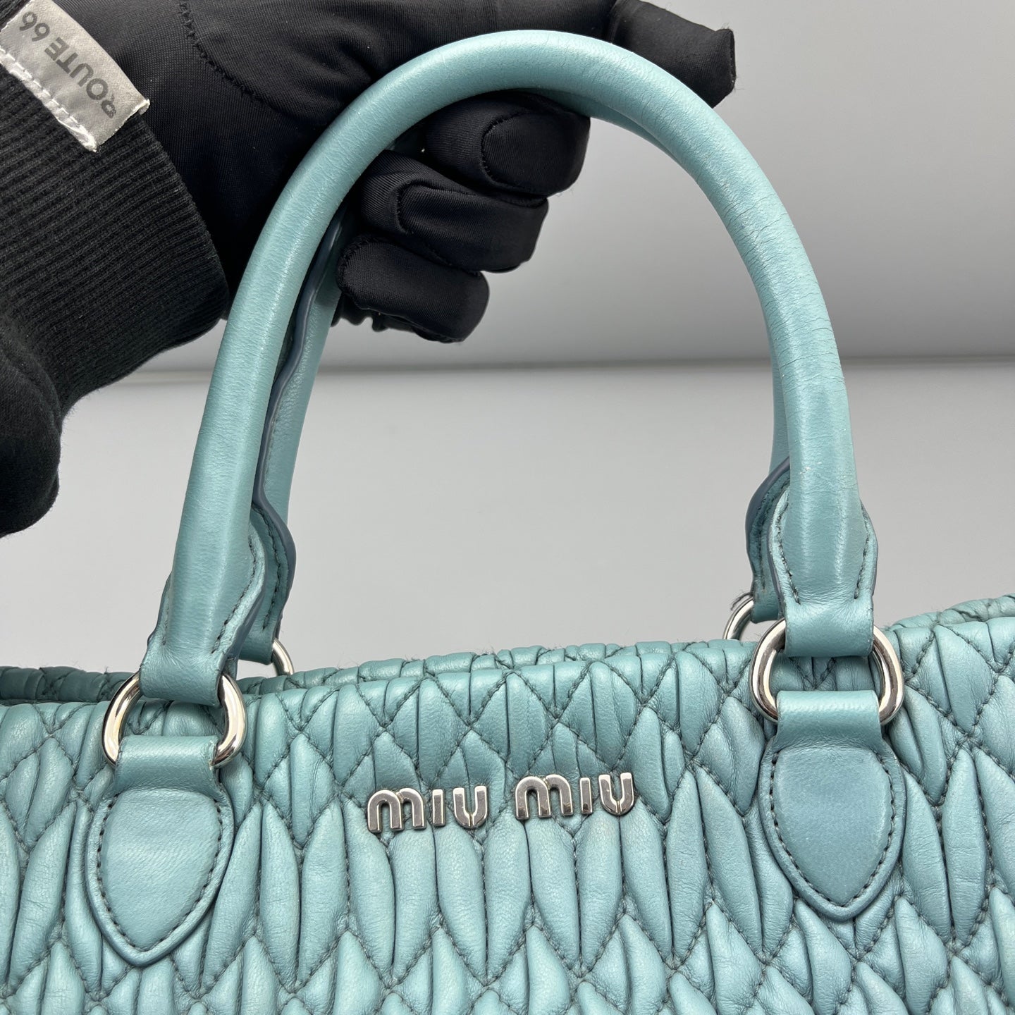 Miu Miu - Matelassé Handbag - Lambskin leather - Blue - (medium)