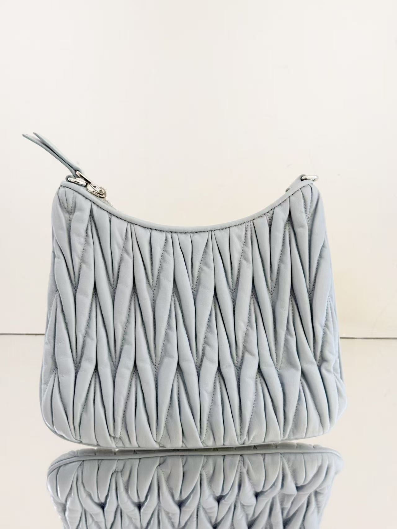 Miu Miu - Matelasse Hobo - Leather - Baby Blue - (small)