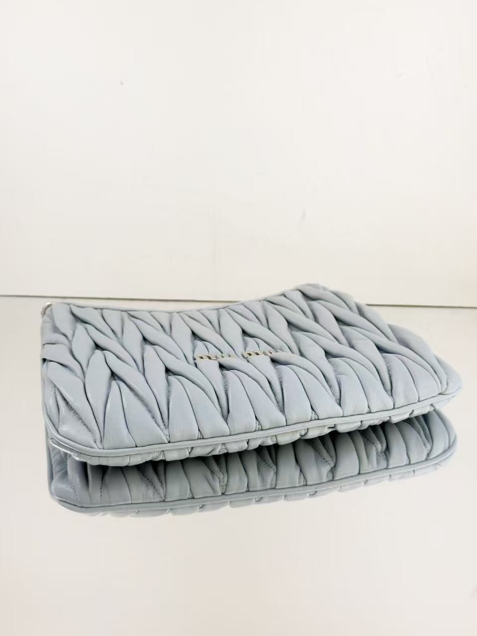 Miu Miu - Matelasse Hobo - Leather - Baby Blue - (small)