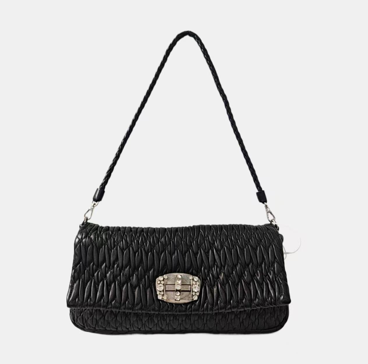 Miu Miu - Matelassé - Lambskin leather - Black - (Small)