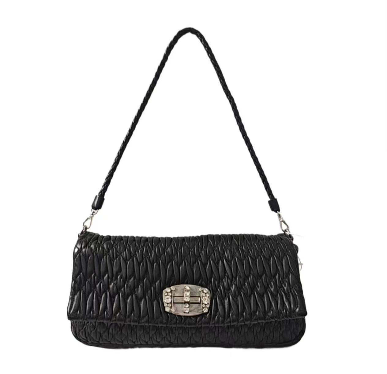 Miu Miu - Matelassé - Lambskin leather - Black - (Small)