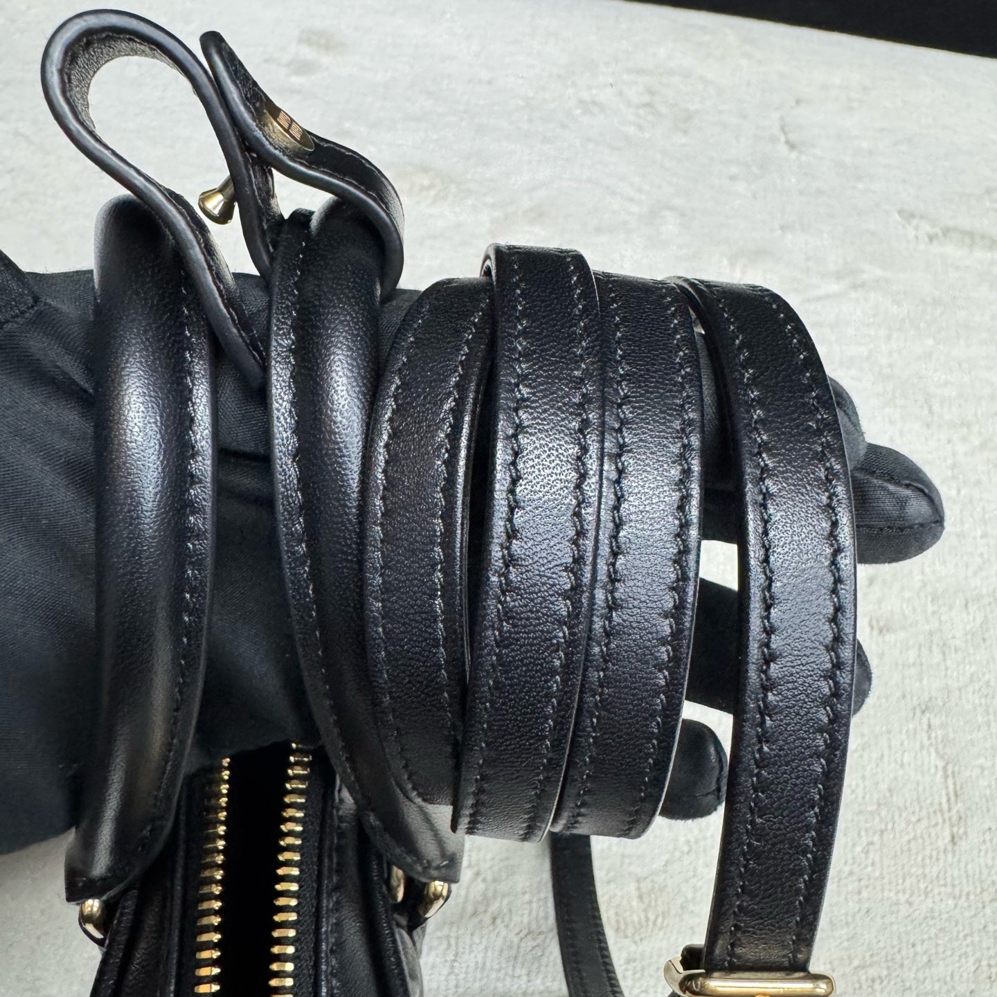 Miu Miu - Matelassé Mini Bowling Bag - Lambskin leather - Black - (mini)