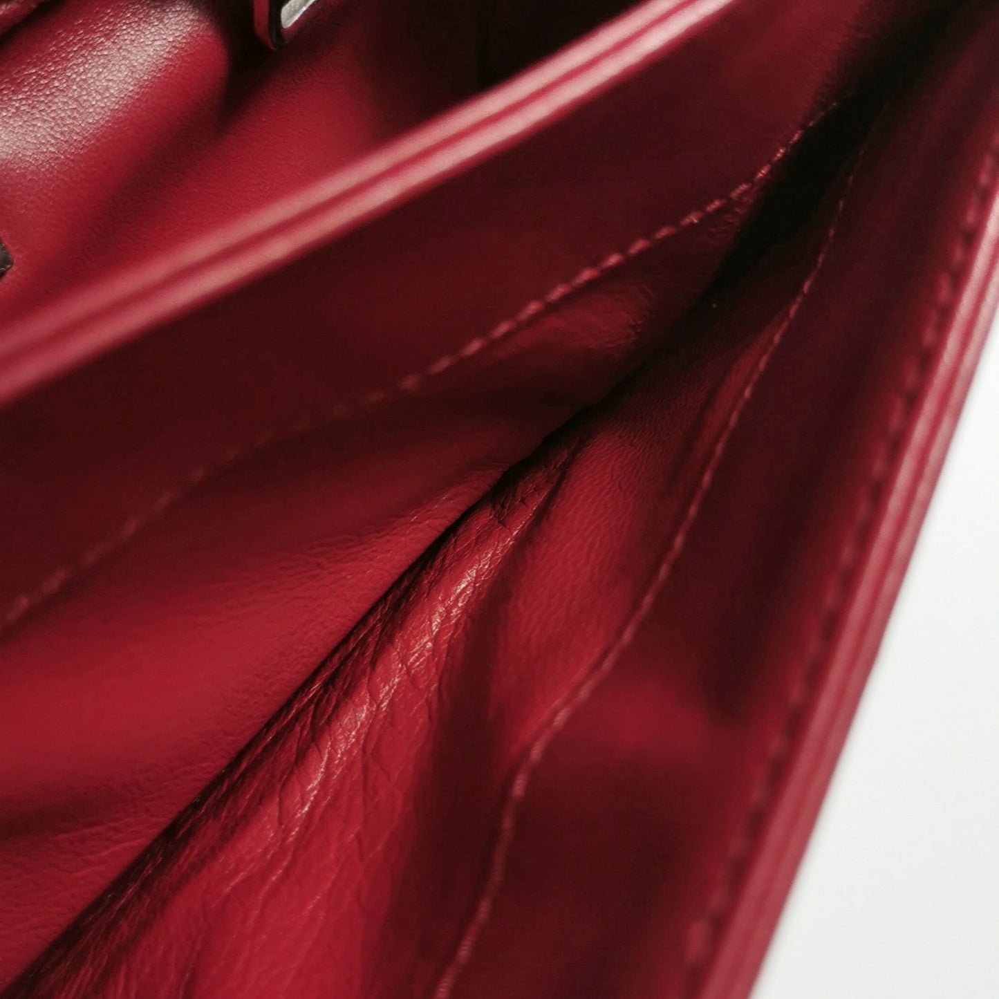 Miu Miu - Matelassé Pleated Flap Chain Bag - Leather - Red - (mini)