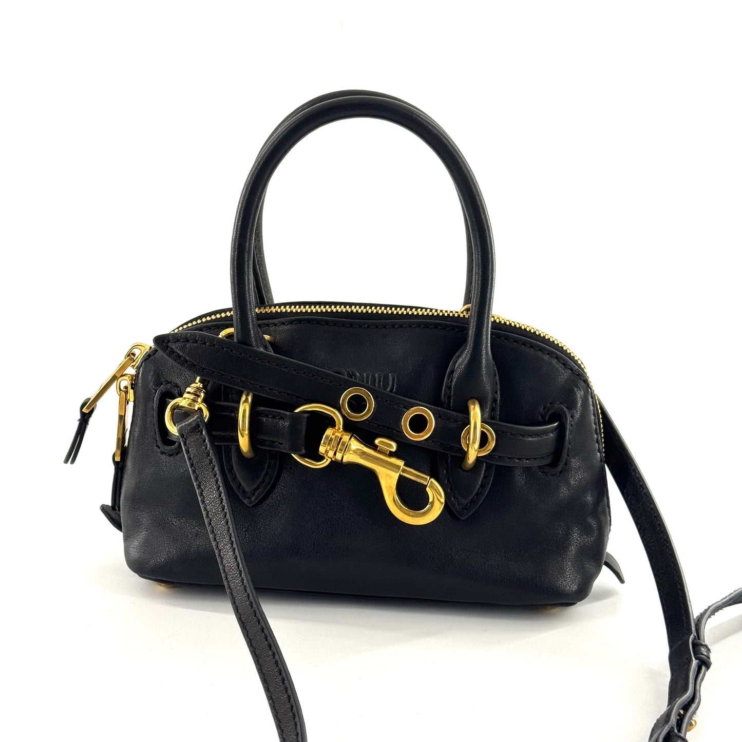 Miu Miu - Mini Bowling Bag - Leather - Black