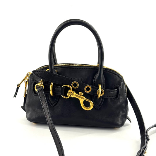 Miu Miu - Mini Bowling Bag - Leather - Black