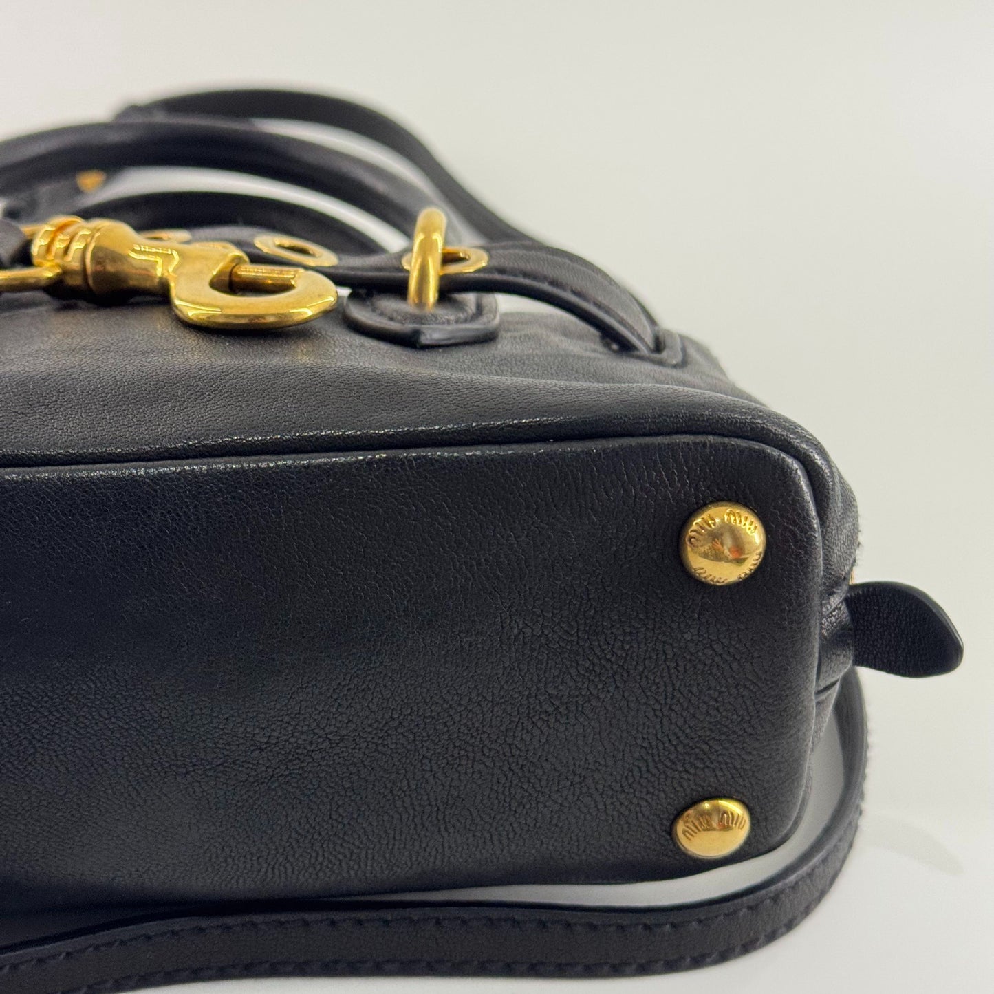 Miu Miu - Mini Bowling Bag - Leather - Black