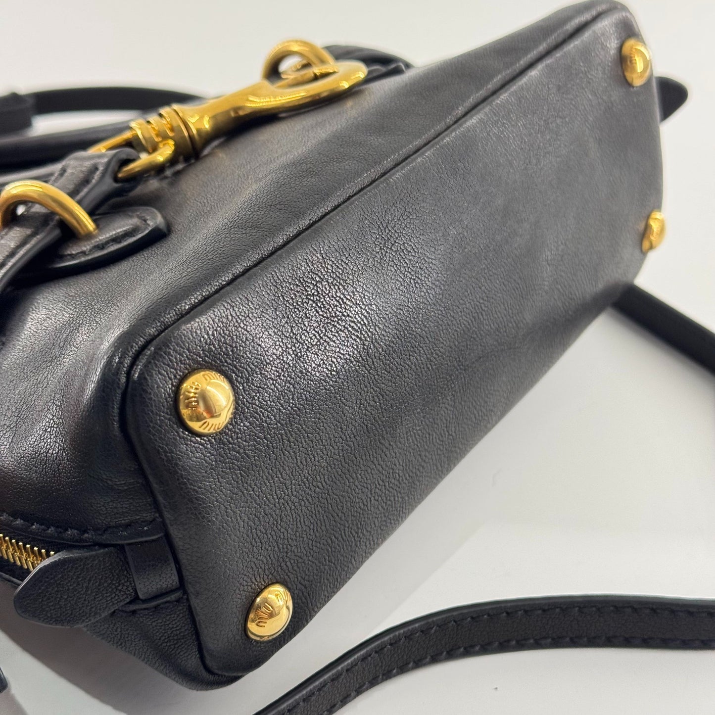 Miu Miu - Mini Bowling Bag - Leather - Black