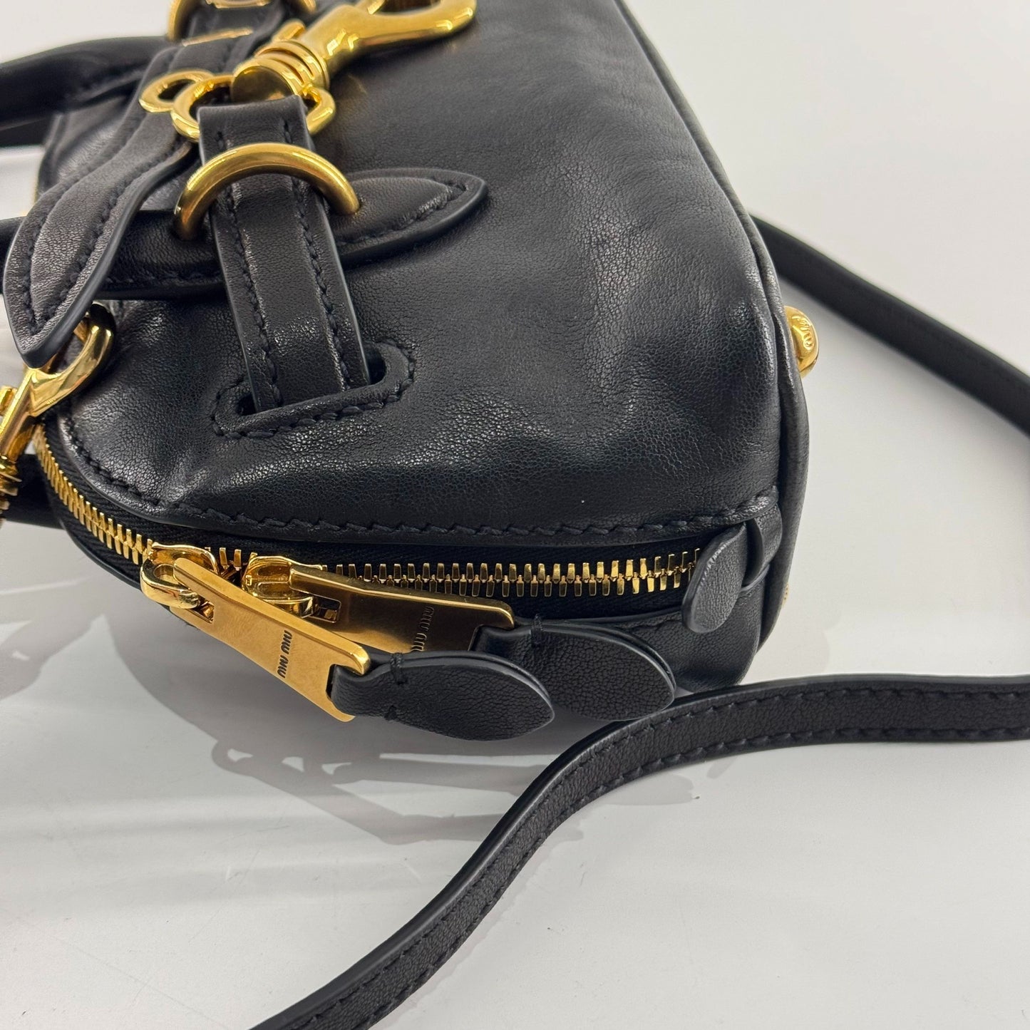 Miu Miu - Mini Bowling Bag - Leather - Black