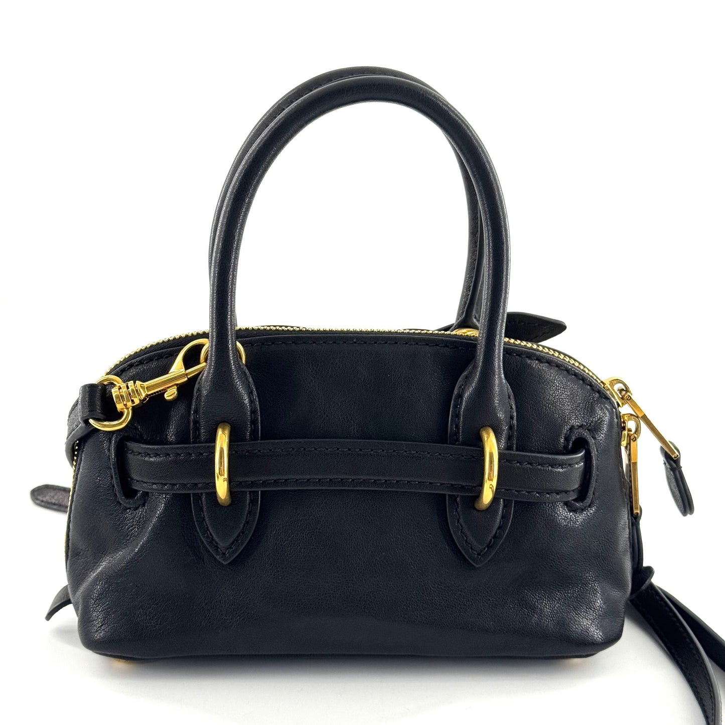 Miu Miu - Mini Bowling Bag - Leather - Black