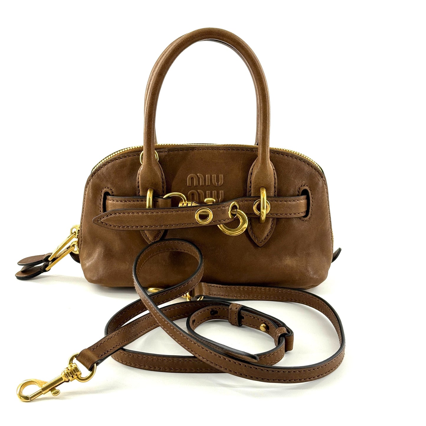 Miu Miu - Mini Dome Bag - Leather - Brown - (mini)