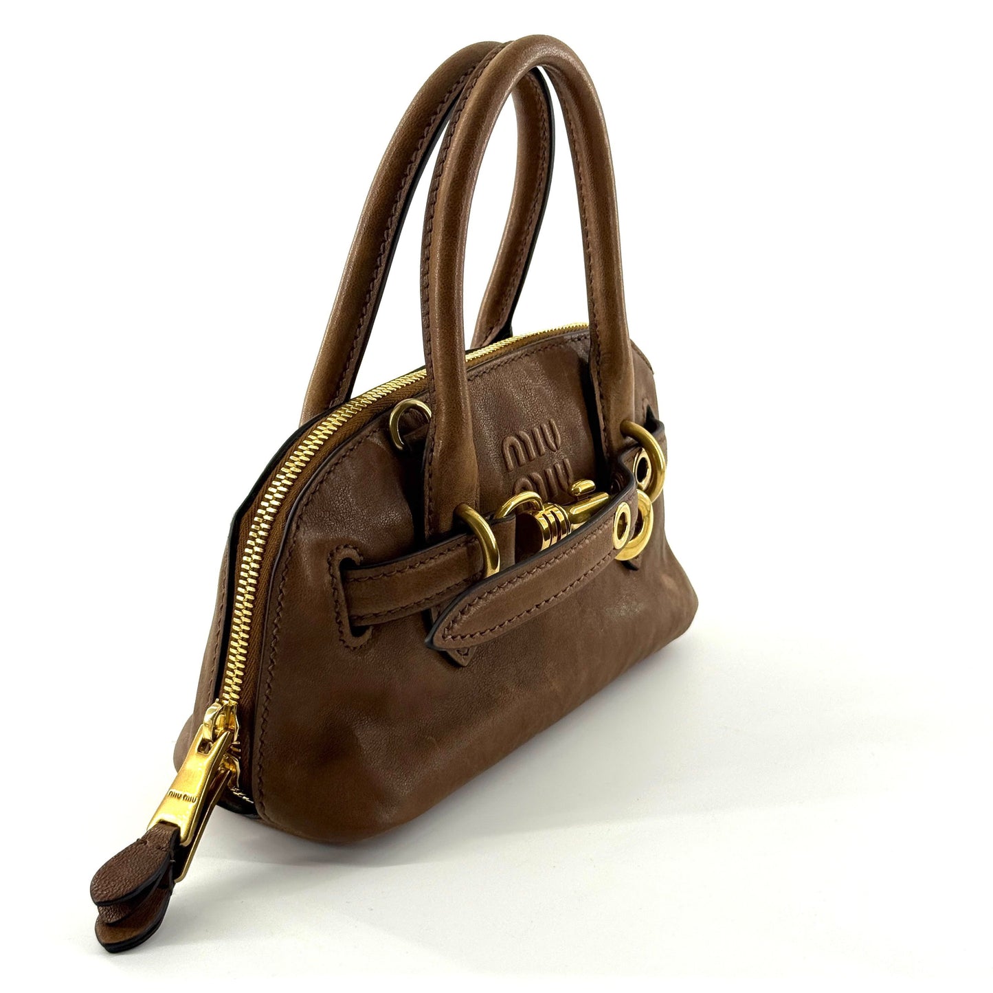 Miu Miu - Mini Dome Bag - Leather - Brown - (mini)