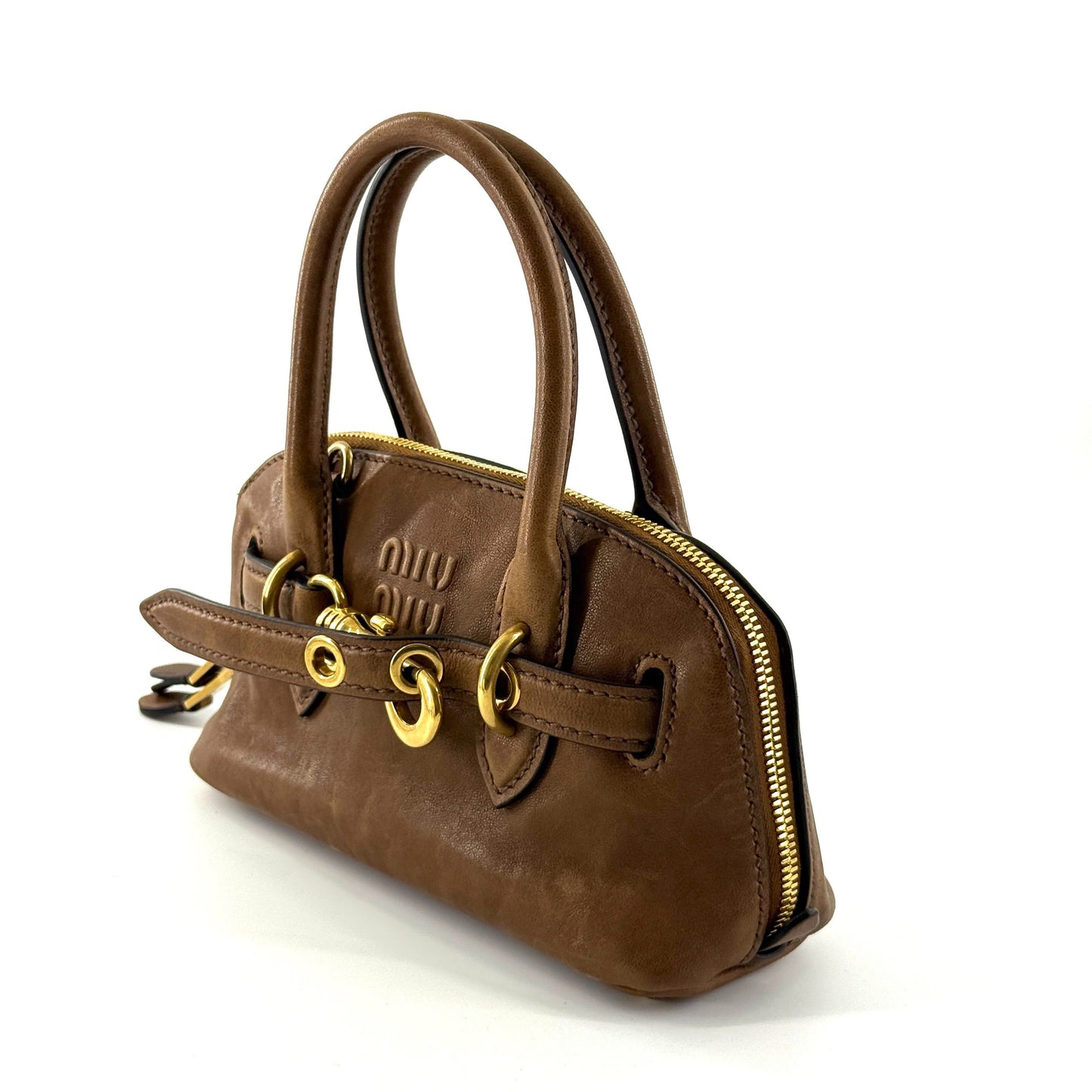 Miu Miu - Mini Dome Bag - Leather - Brown - (mini)