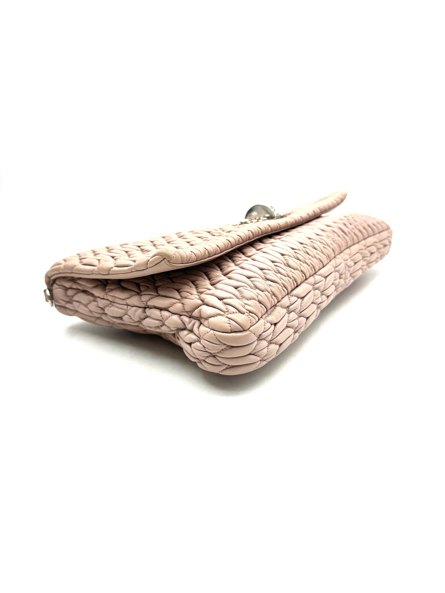 Miu Miu - Nappa Shine Pleated Bag - Leather - Pink - (medium)