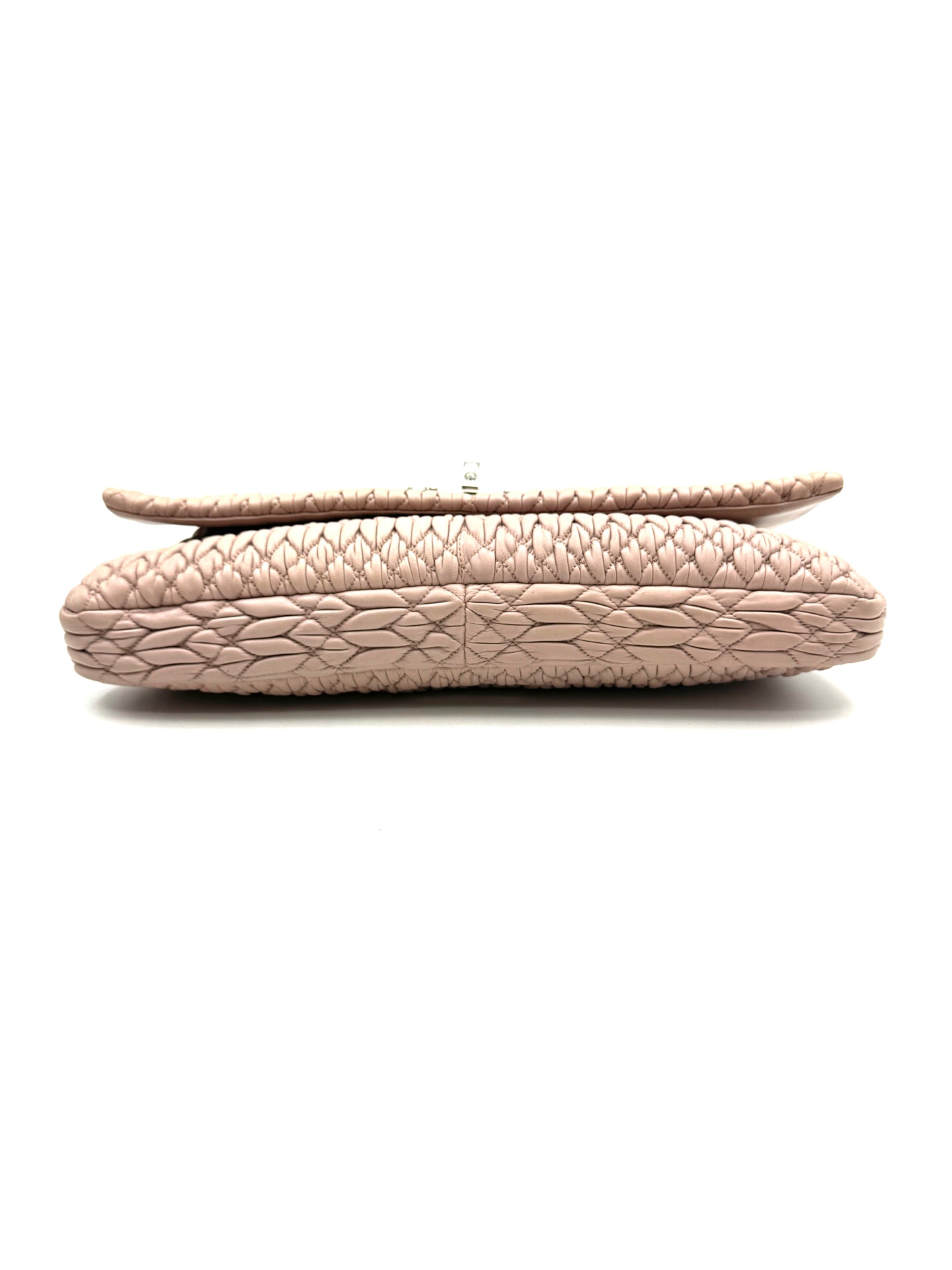 Miu Miu - Nappa Shine Pleated Bag - Leather - Pink - (medium)
