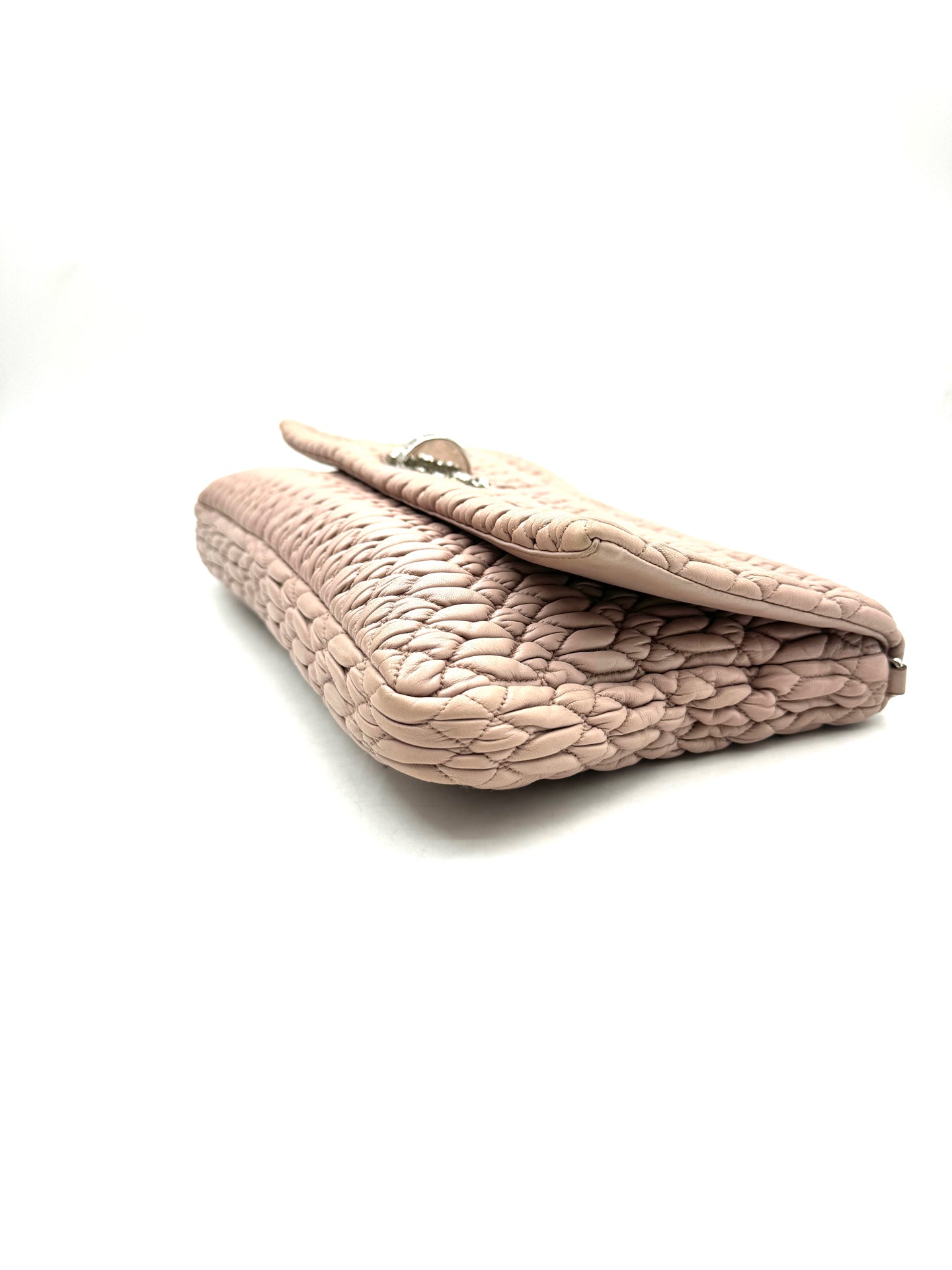 Miu Miu - Nappa Shine Pleated Bag - Leather - Pink - (medium)