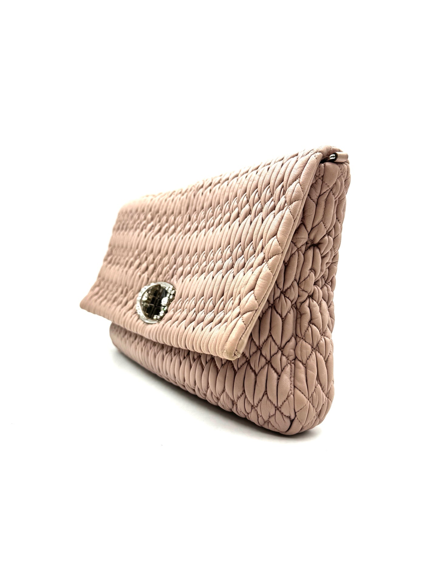 Miu Miu - Nappa Shine Pleated Bag - Leather - Pink - (medium)