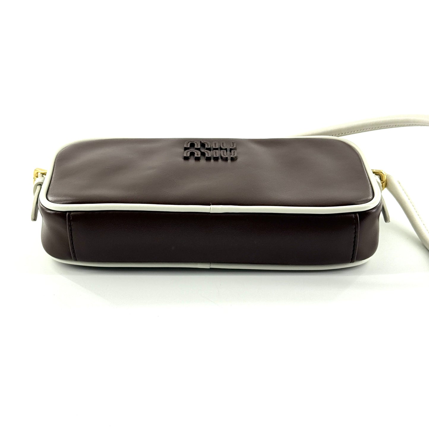 Miu Miu - Other - Smooth leather - Dark brown with white trim - (mini)