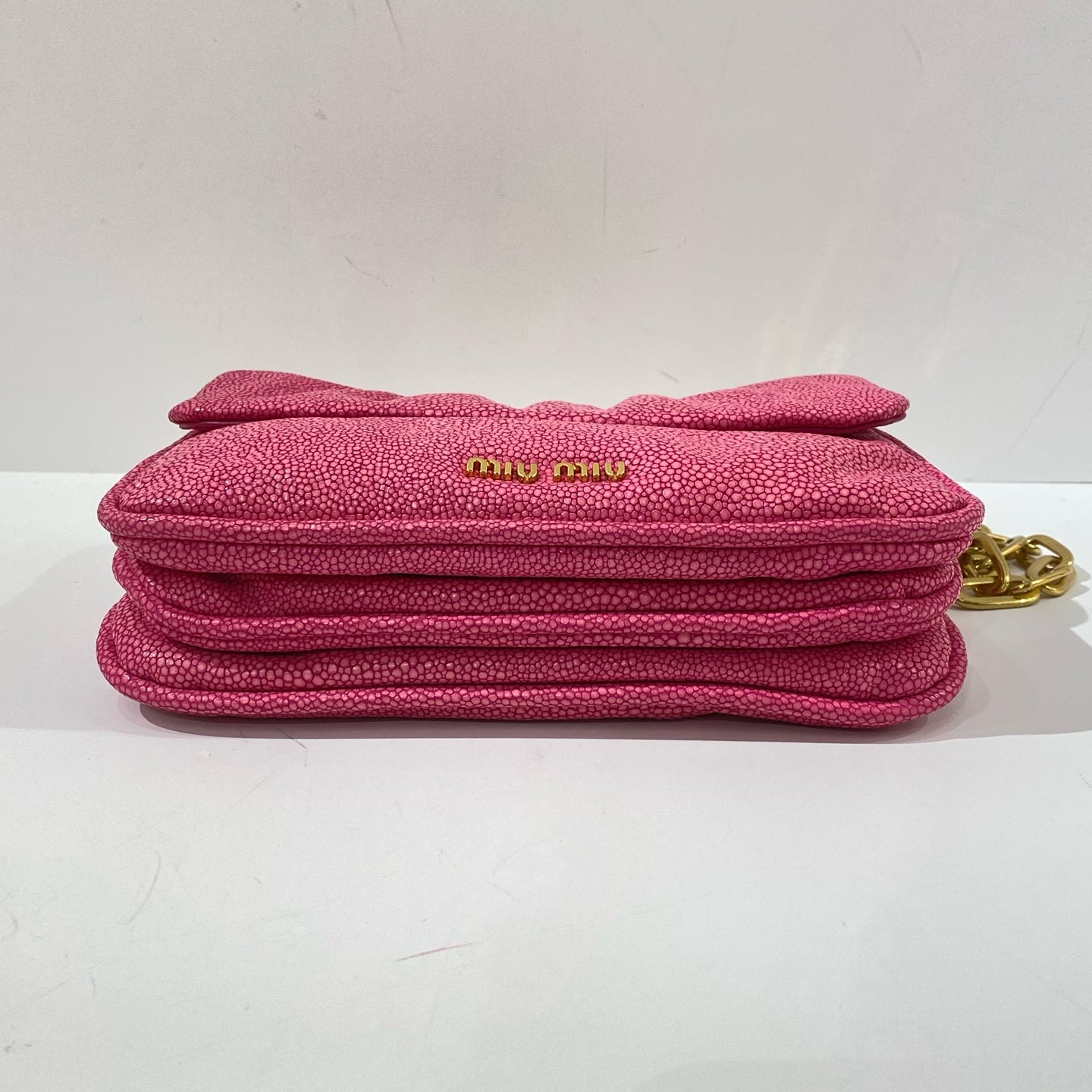 Miu Miu - Other - Stingray-embossed cowhide leather - Pink - (small)