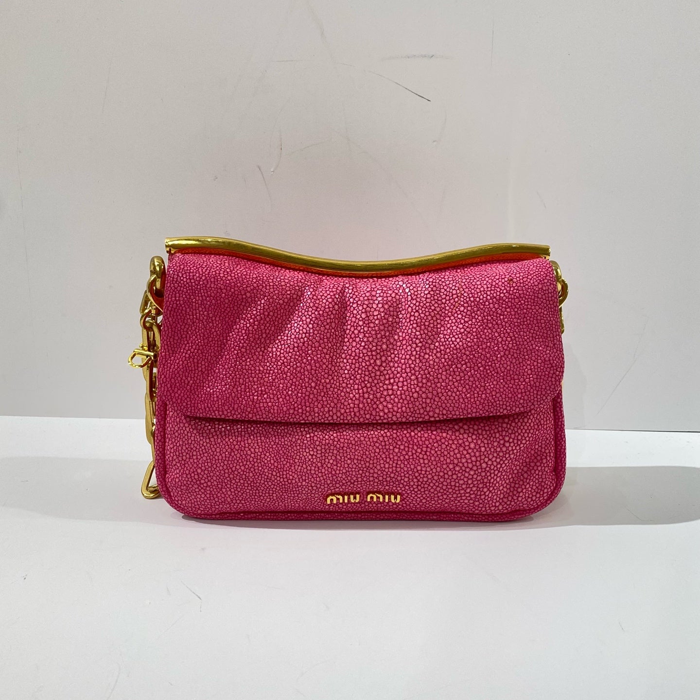 Miu Miu - Other - Stingray-embossed cowhide leather - Pink - (small)