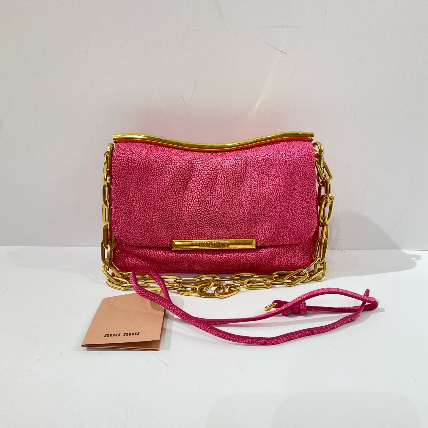 Miu Miu - Other - Stingray-embossed cowhide leather - Pink - (small)