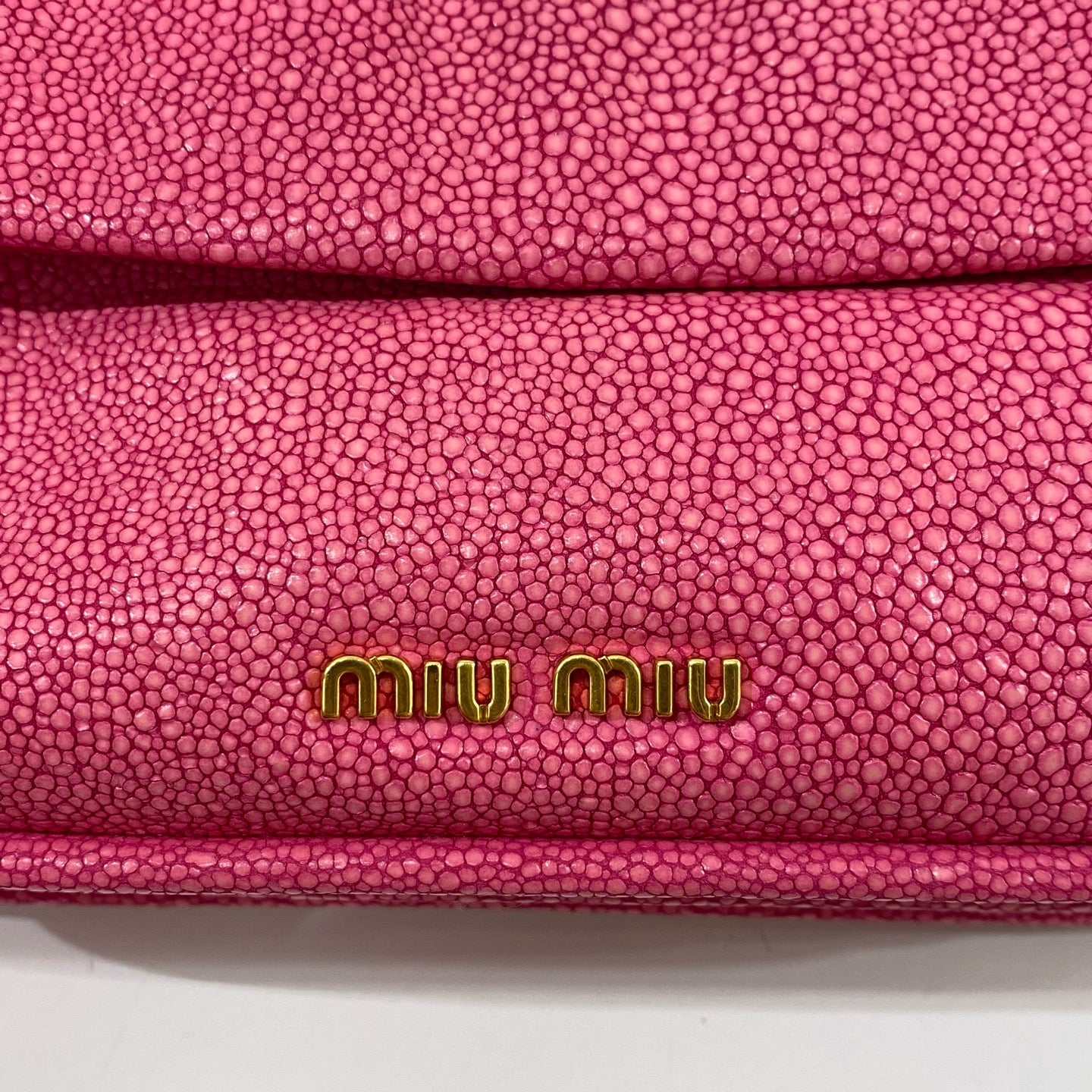 Miu Miu - Other - Stingray-embossed cowhide leather - Pink - (small)