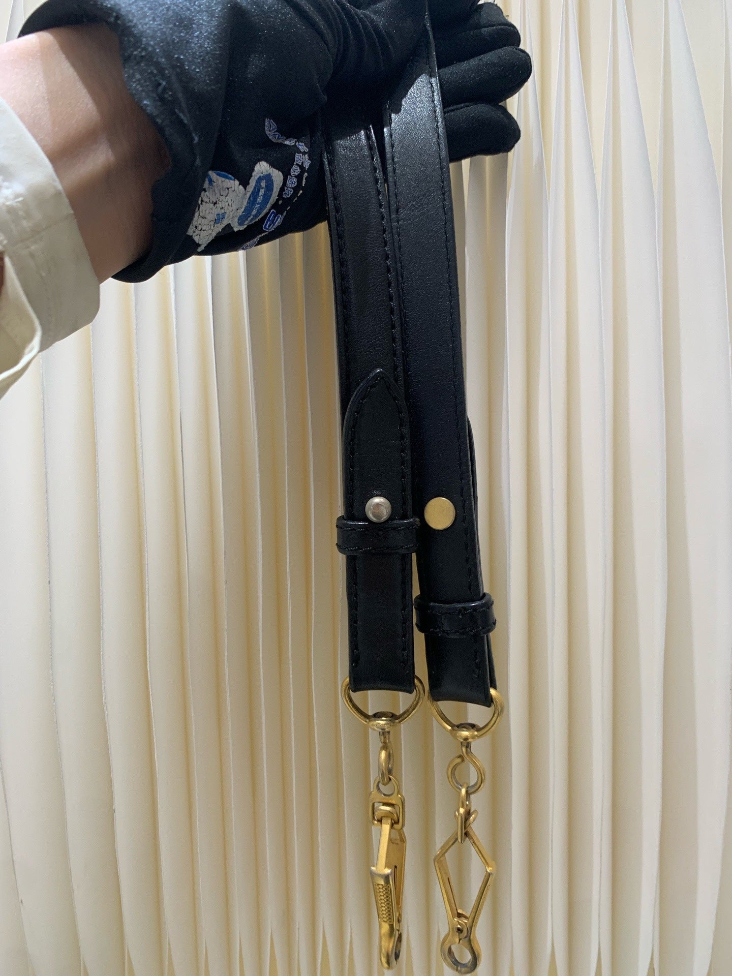 Miu Miu - Ribbon Tote Bag - Leather - Black - (Other)
