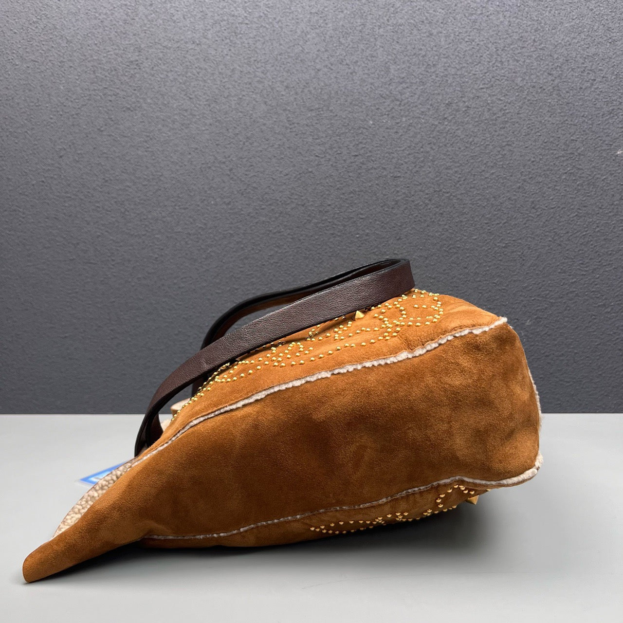 Miu Miu - Rivet Flower Tote Bag - Suede - Brown - (Medium)