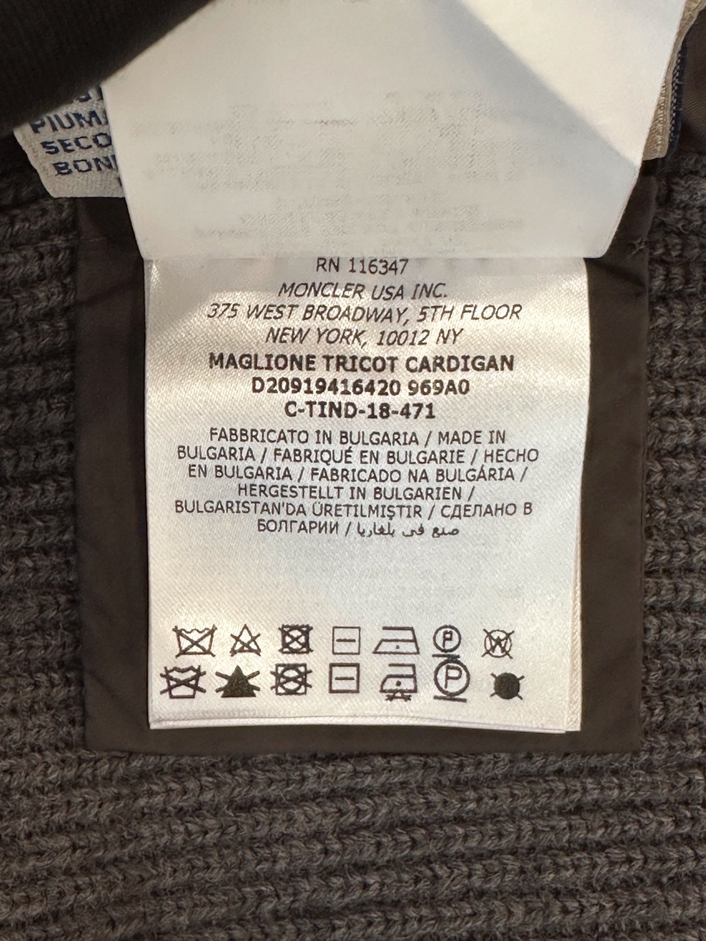Moncler - Maglione Tricot Cardigan - Wool - Grey - (XXL)
